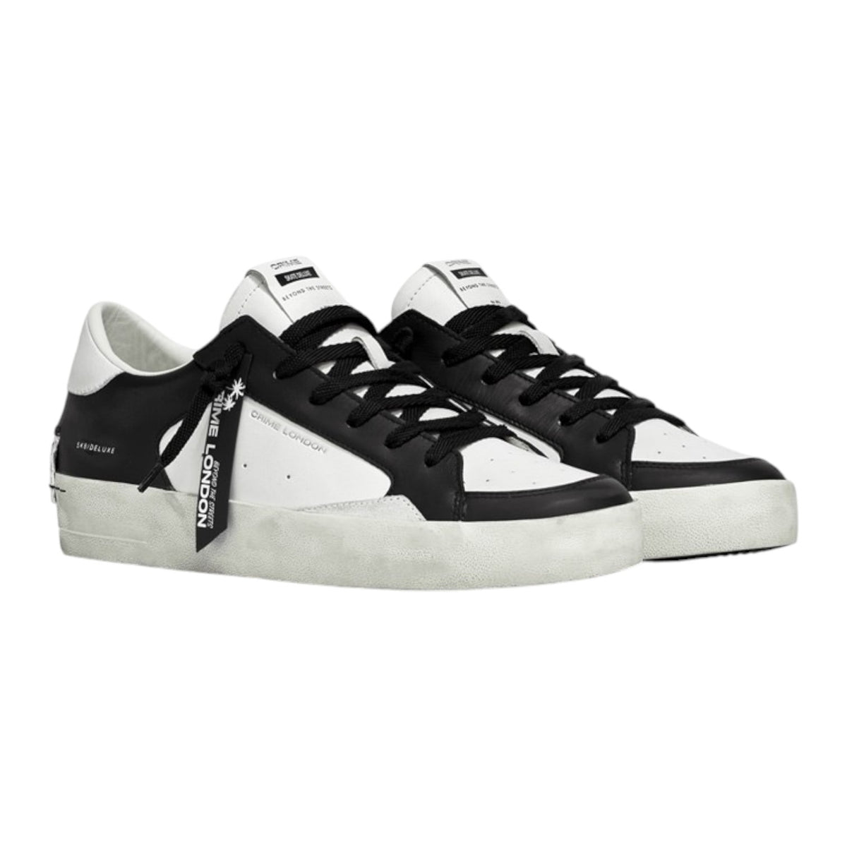 Crime London Sneakers SKATE Bianco Nero da Uomo