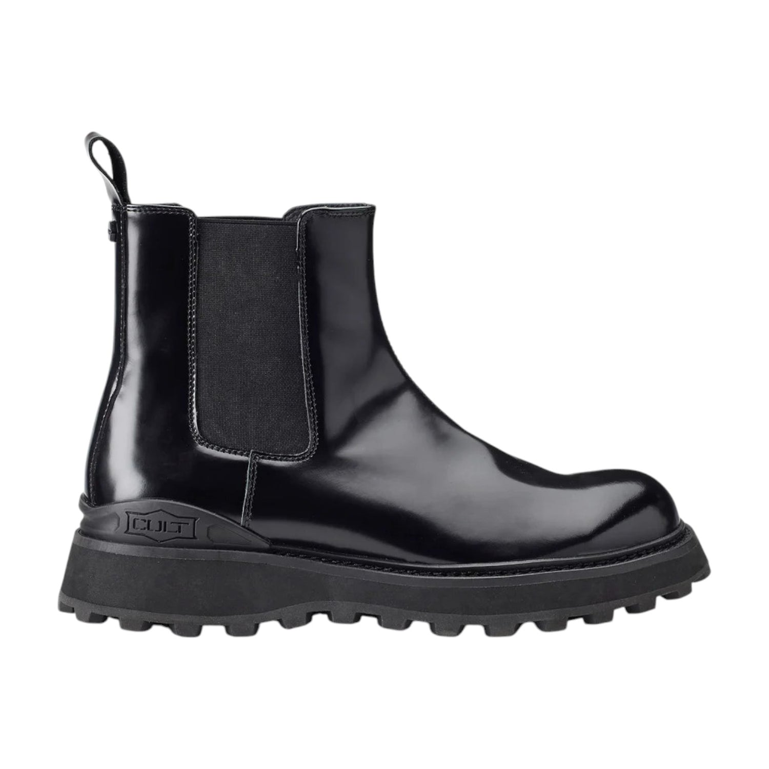 Cult Beatles Platform Nero in Pelle da Uomo