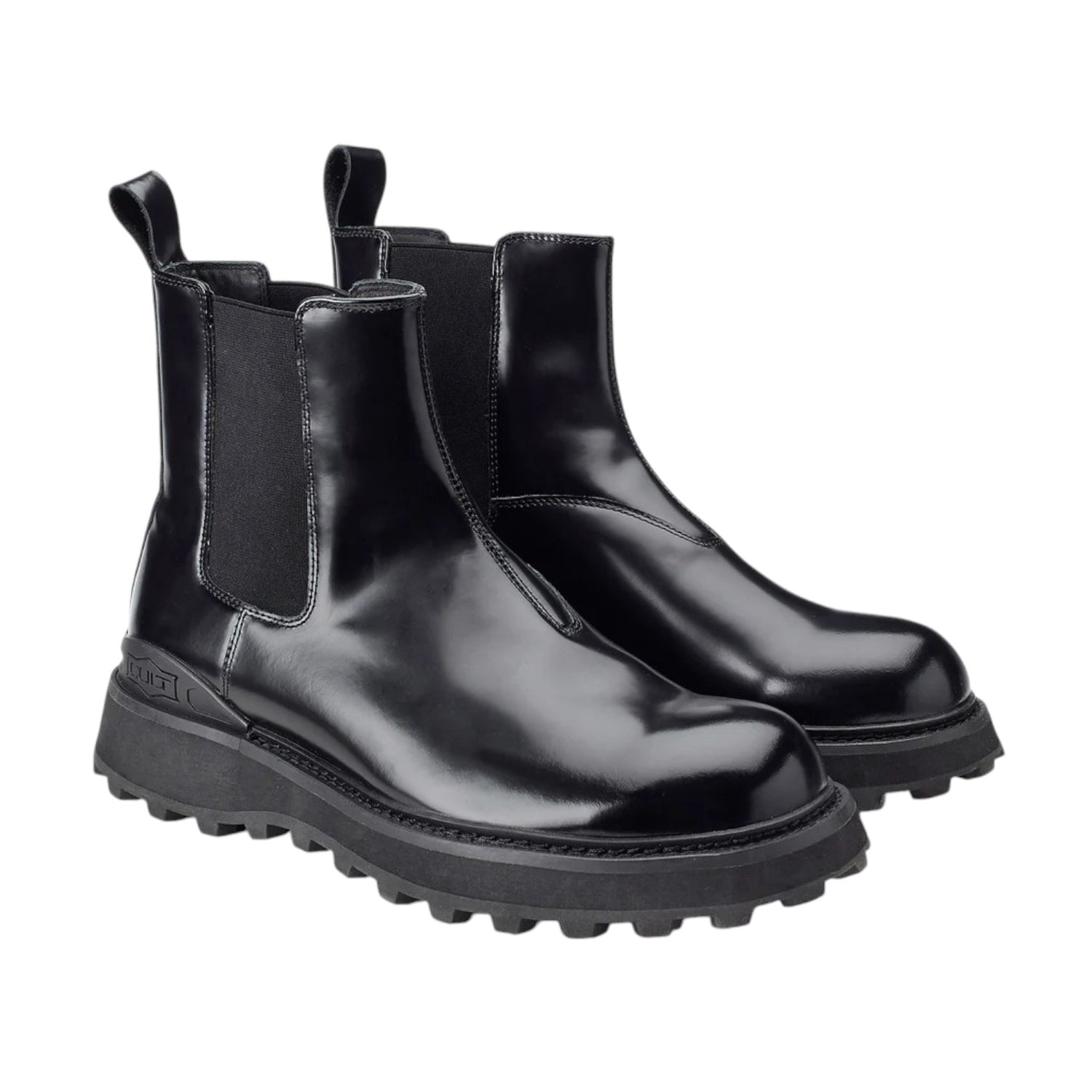 Cult Beatles Platform Nero in Pelle da Uomo