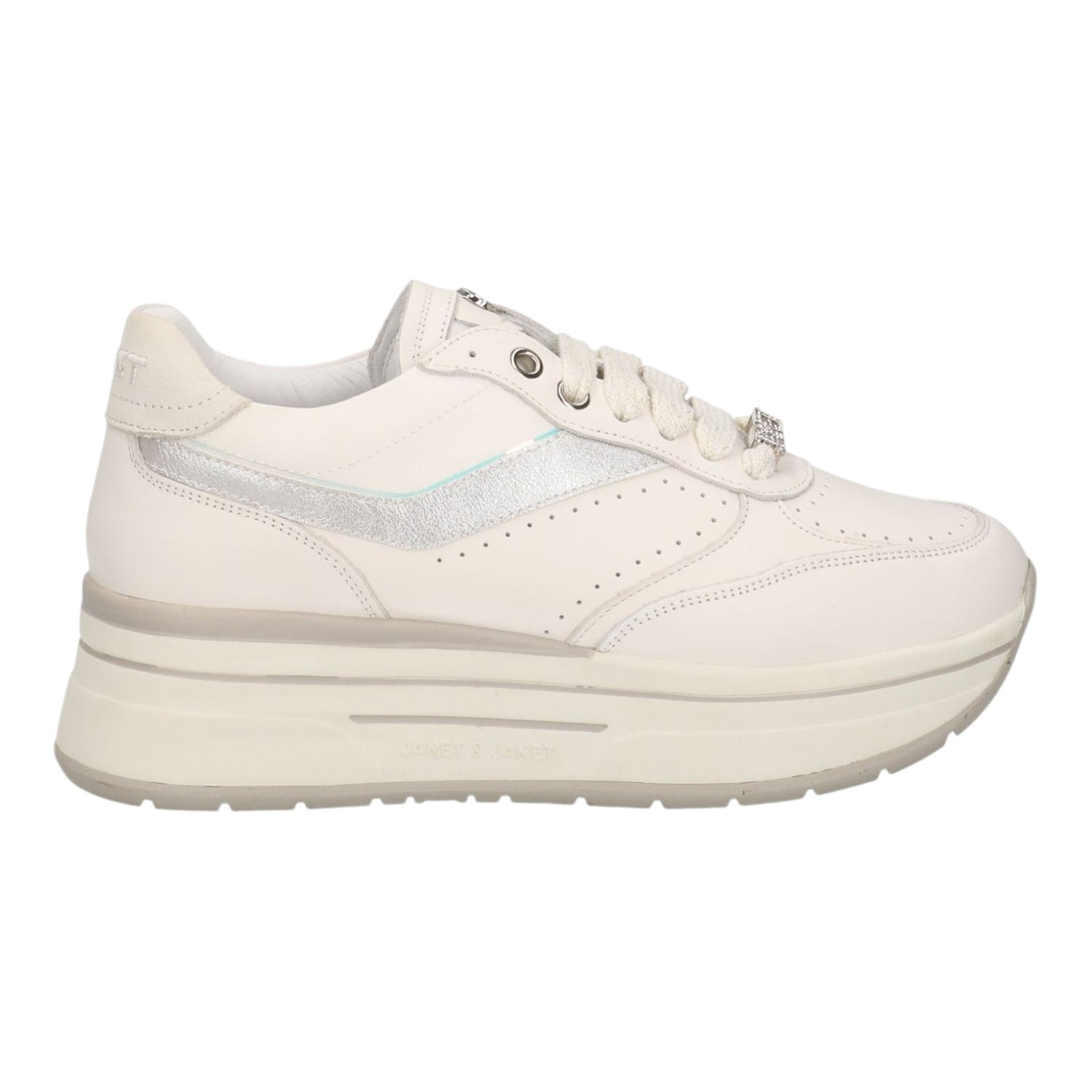 Janet&Janet Sneakers Platform Bianca Argento da Donna