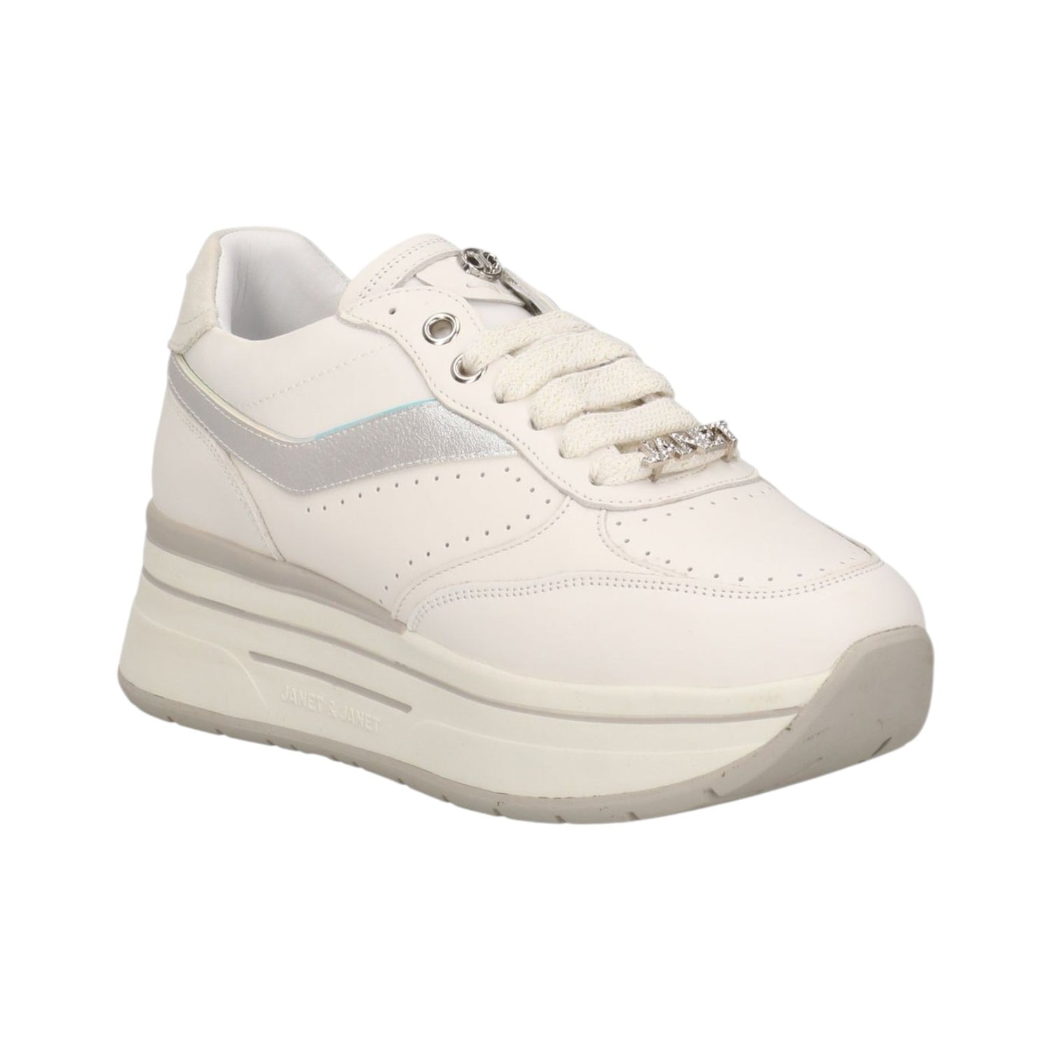 Janet&Janet Sneakers Platform Bianca Argento da Donna