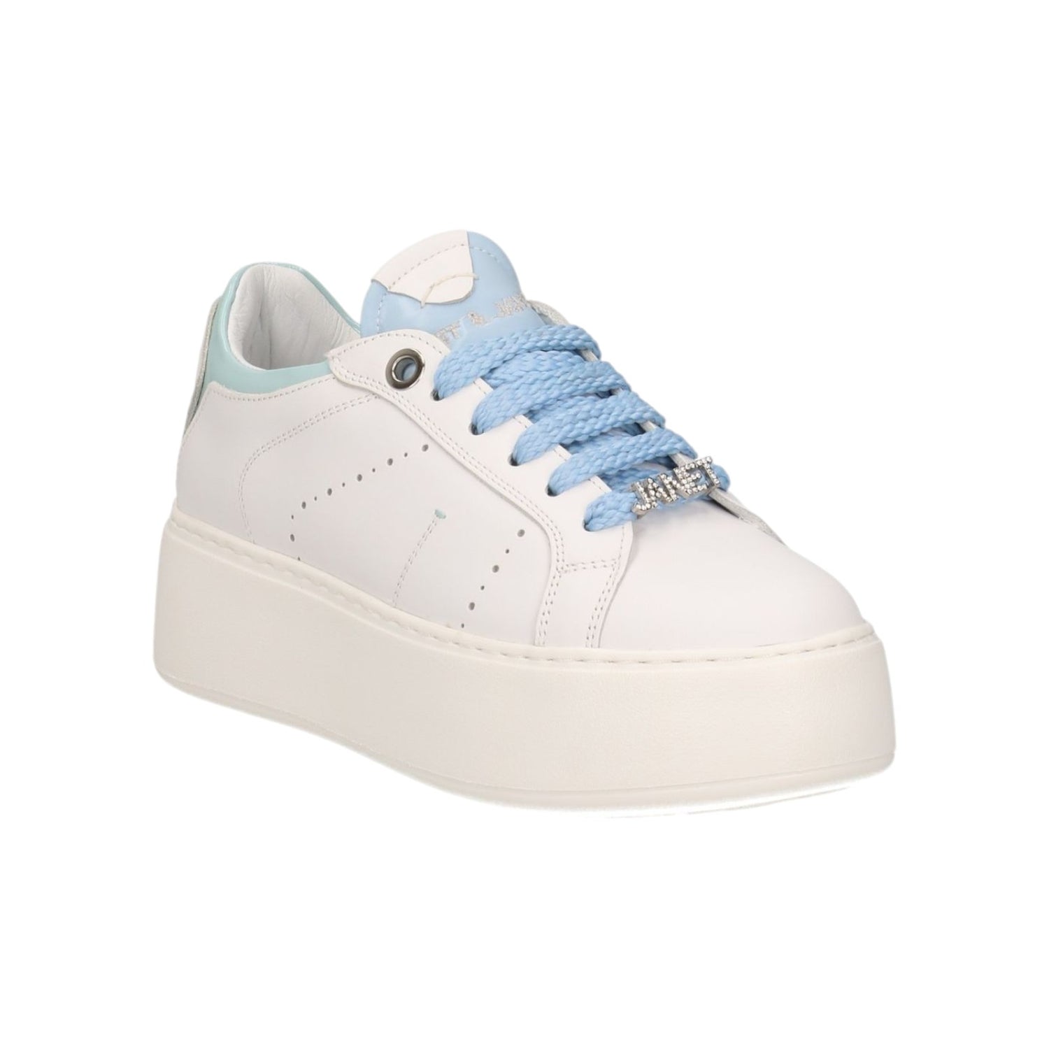 Janet&Janet Sneakers Platform Bianca Celeste da Donna