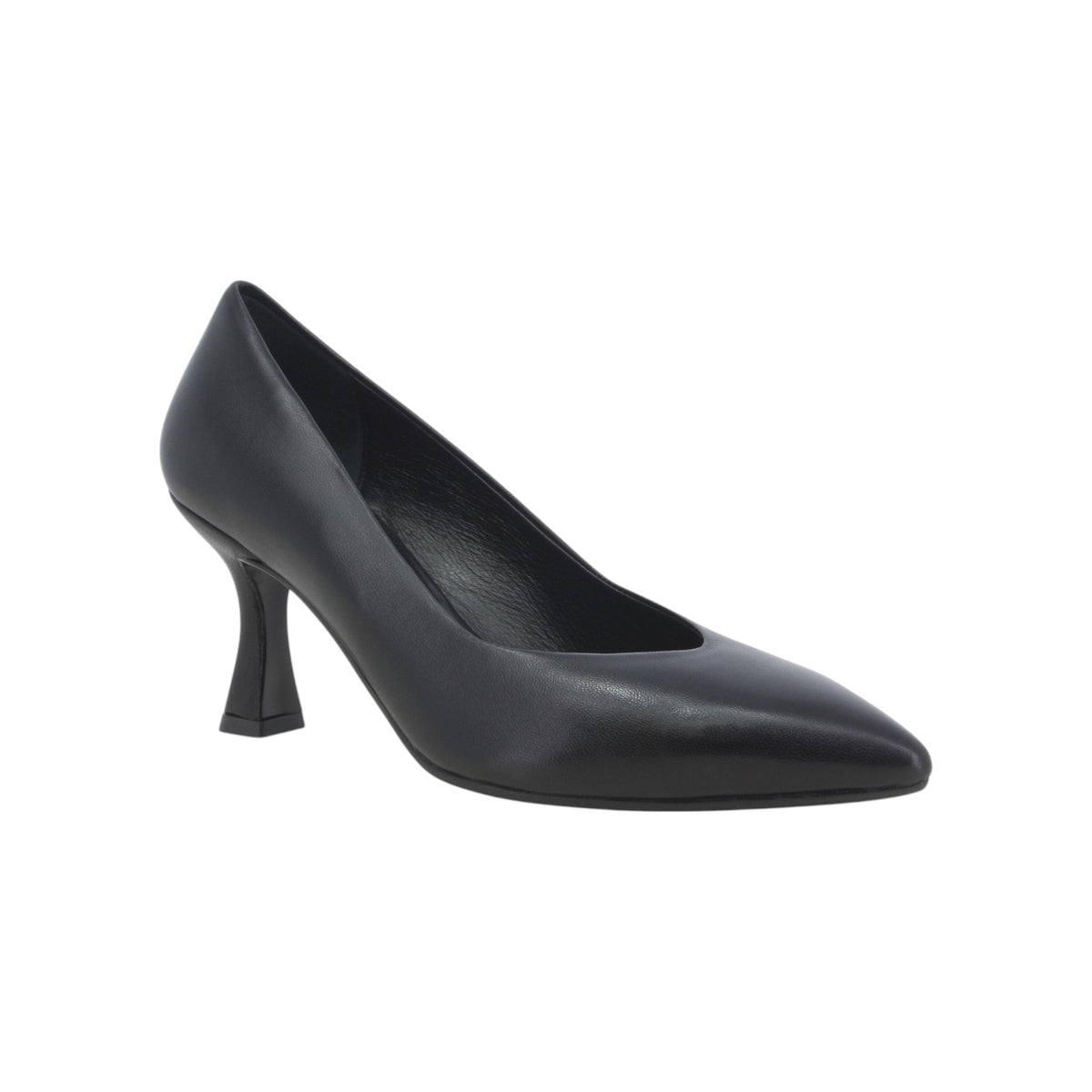 Melluso Dècollettè Donna in Pelle Nera con Scollo a V e Tacco 70mm