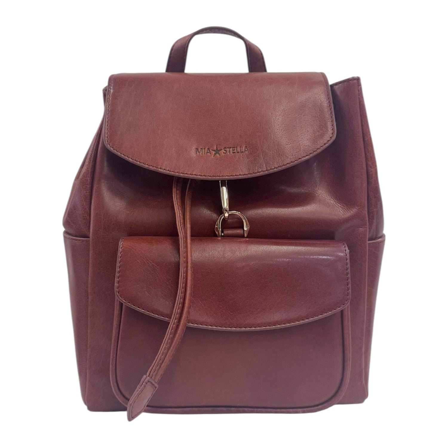 Mia Stella Zaino Donna con Moschettone in Pelle Cuoio