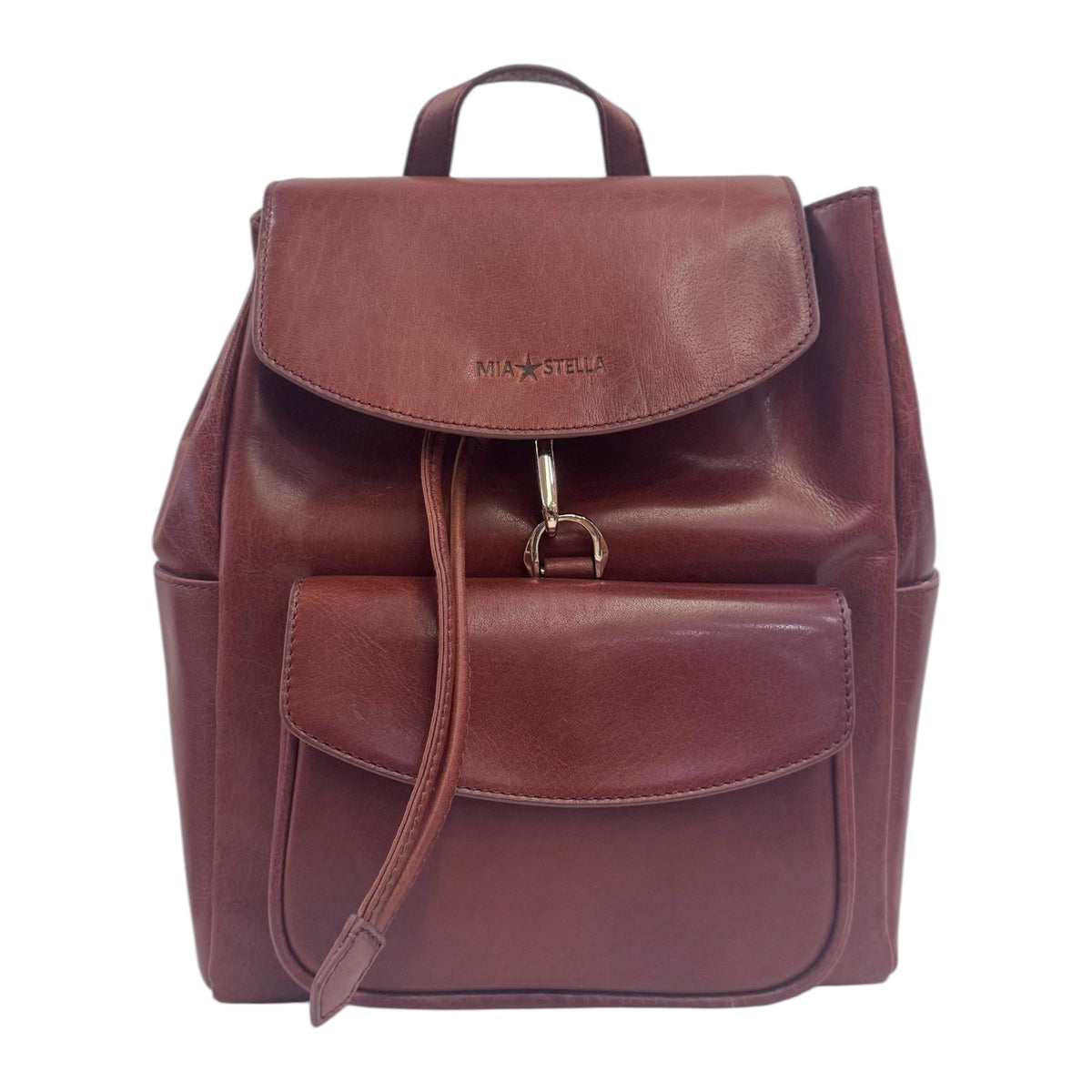 Mia Stella Zaino Donna con Moschettone in Pelle Cuoio
