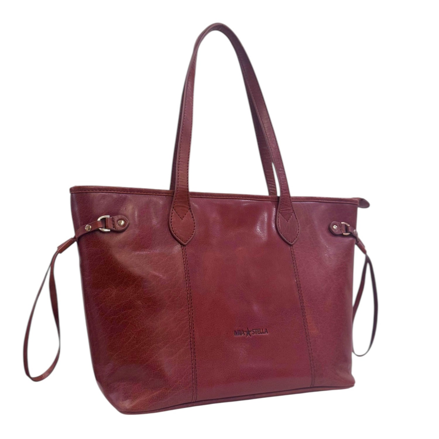 Mia Stella Shopper Cuoio con Laccetti Laterali da Donna
