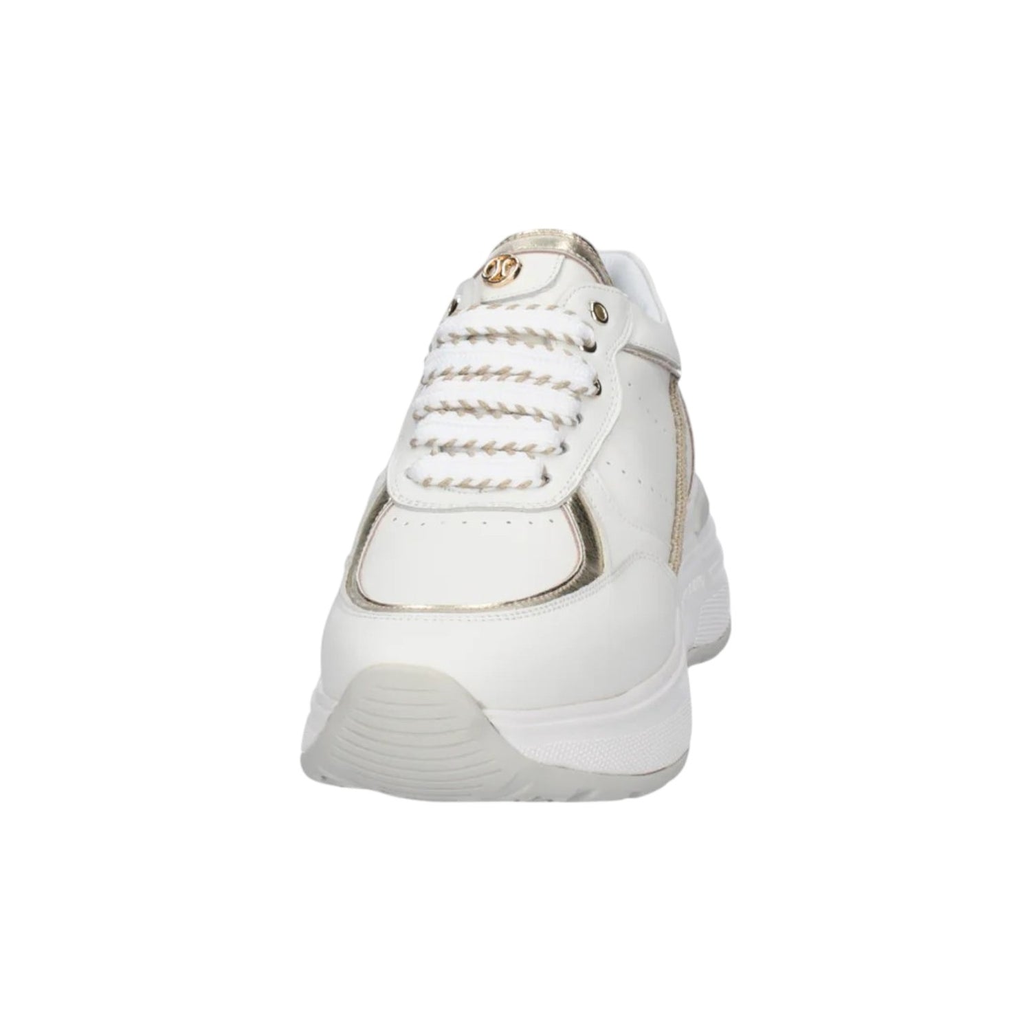 Janet&Janet Sneakers Platform Bianca Oro in Pelle da Donna