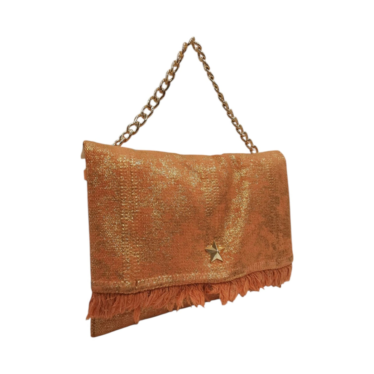M Brc Borsa a Spalla Albicocca Dorata Linea Bikini con Catena da Donna