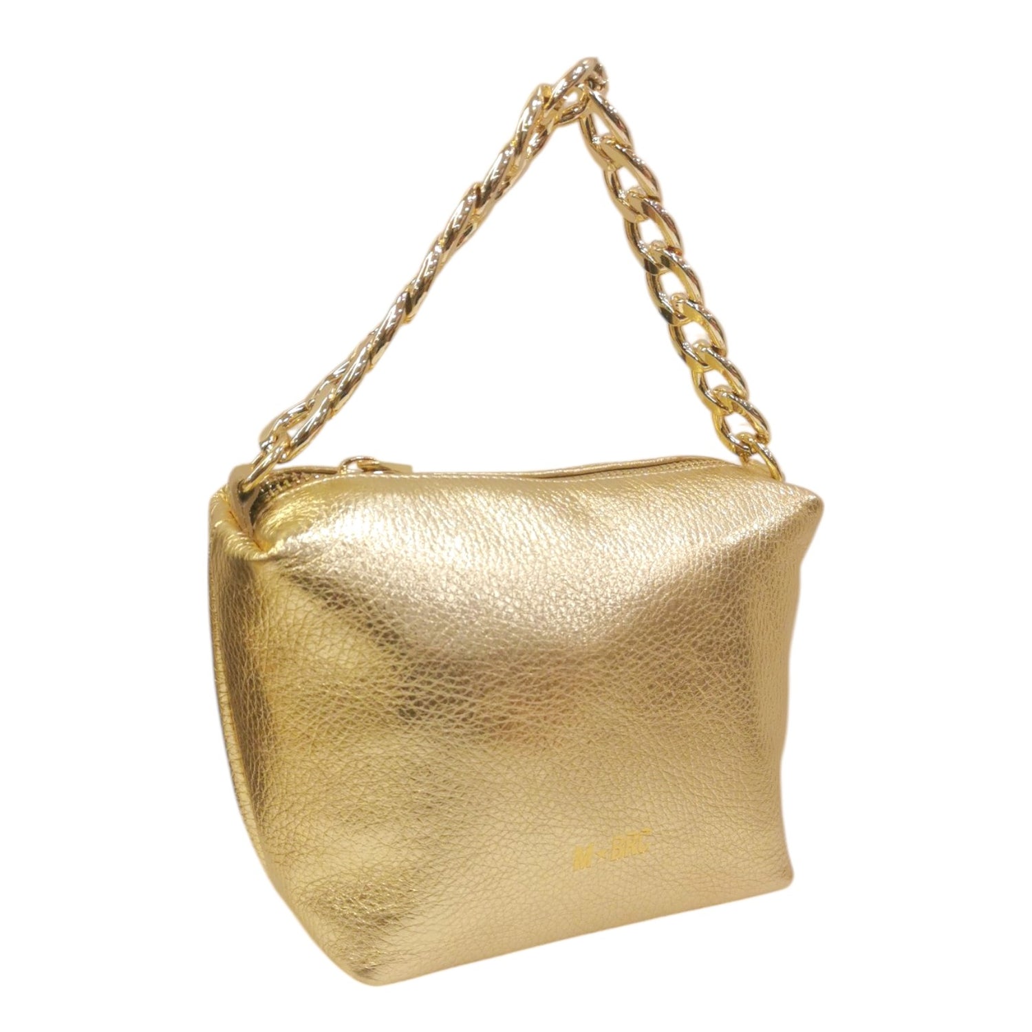 M Brc Borsa a Mano Donna in Pelle Oro Linea Jolly con Metalleria Oro