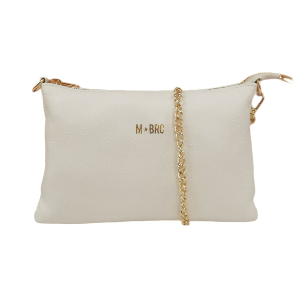 M Brc Pochette Bianca Linea Jolly con Polsino e Catena da Donna