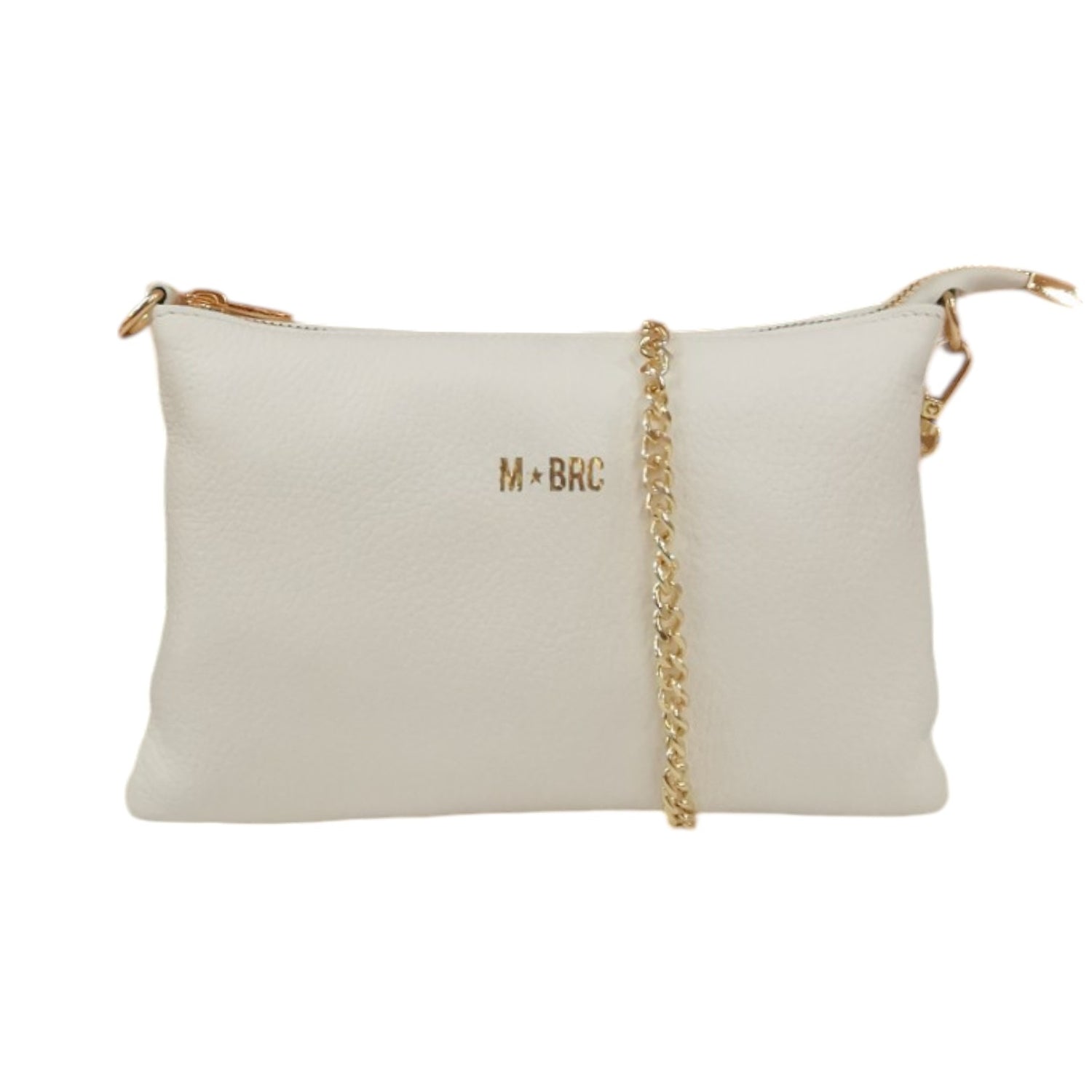 M Brc Pochette Bianca Linea Jolly con Polsino e Catena da Donna