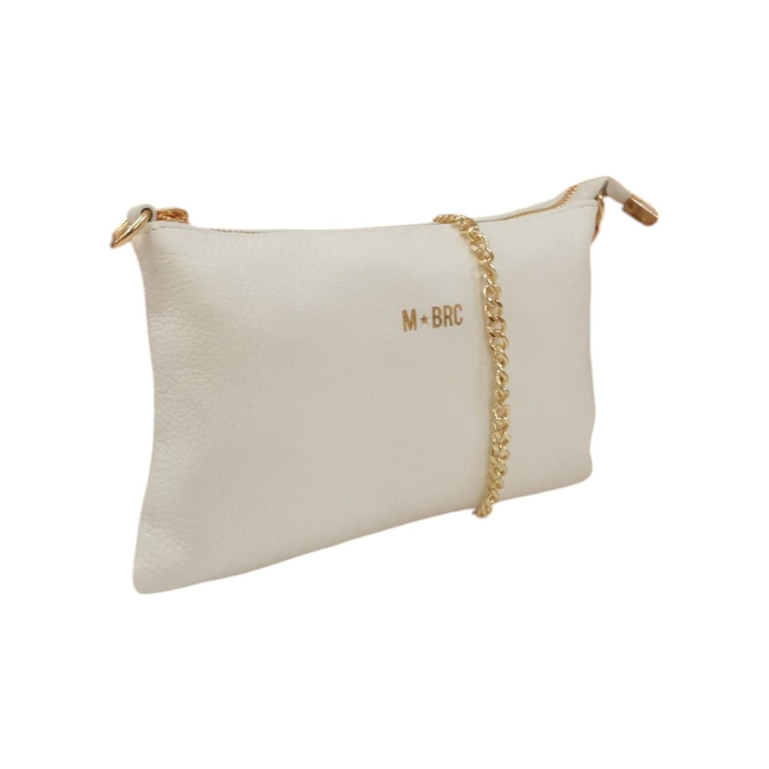 M Brc Pochette Bianca Linea Jolly con Polsino e Catena da Donna