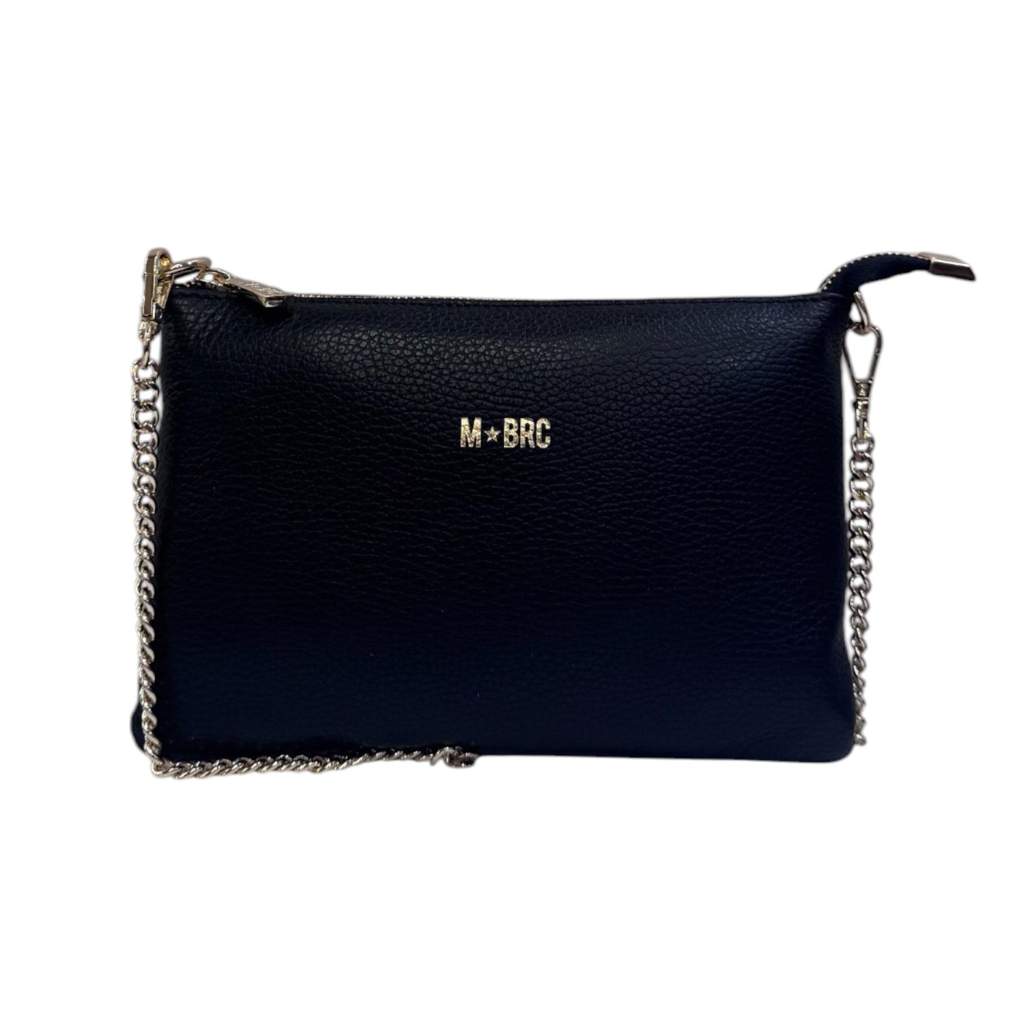 M Brc Pochette Nera Linea Jolly con Polsino e Catena da Donna