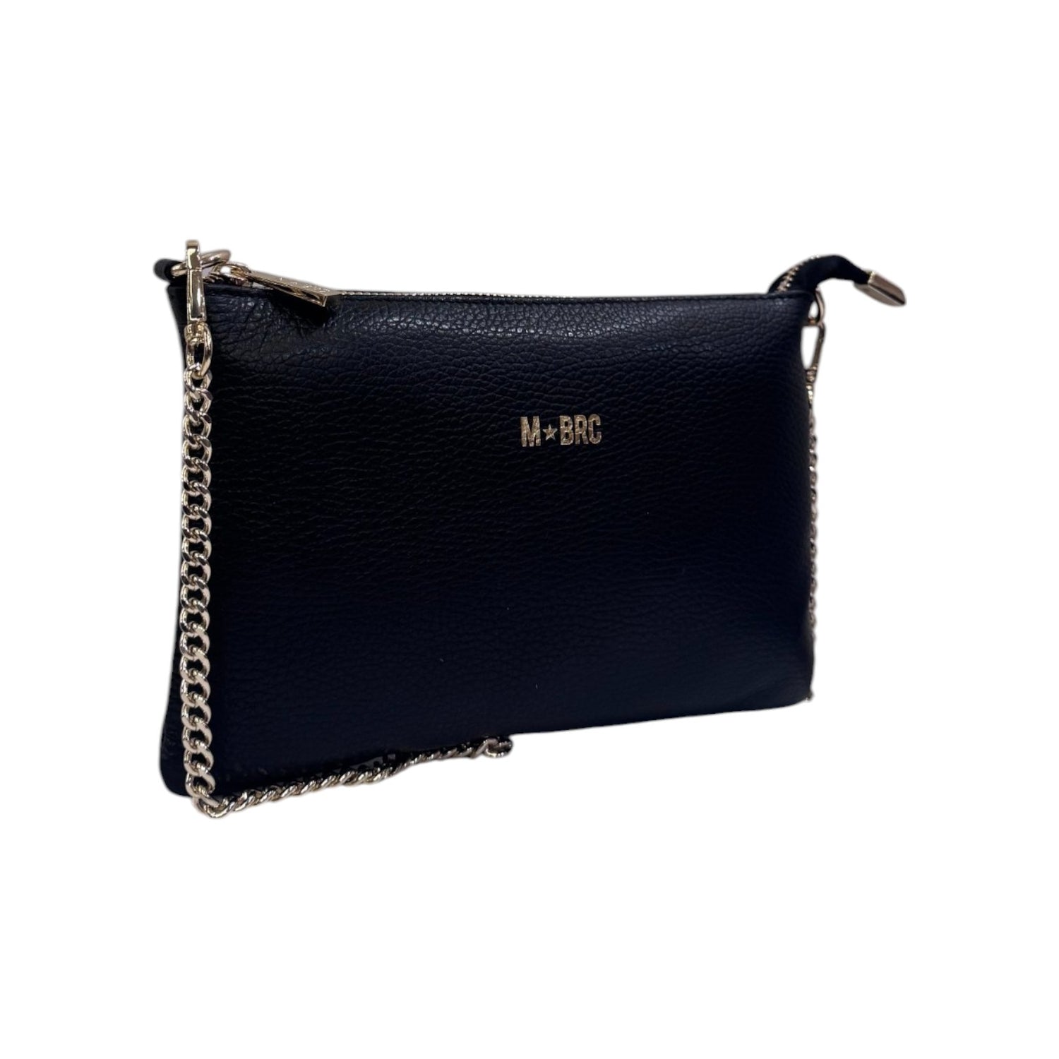 M Brc Pochette Nera Linea Jolly con Polsino e Catena da Donna