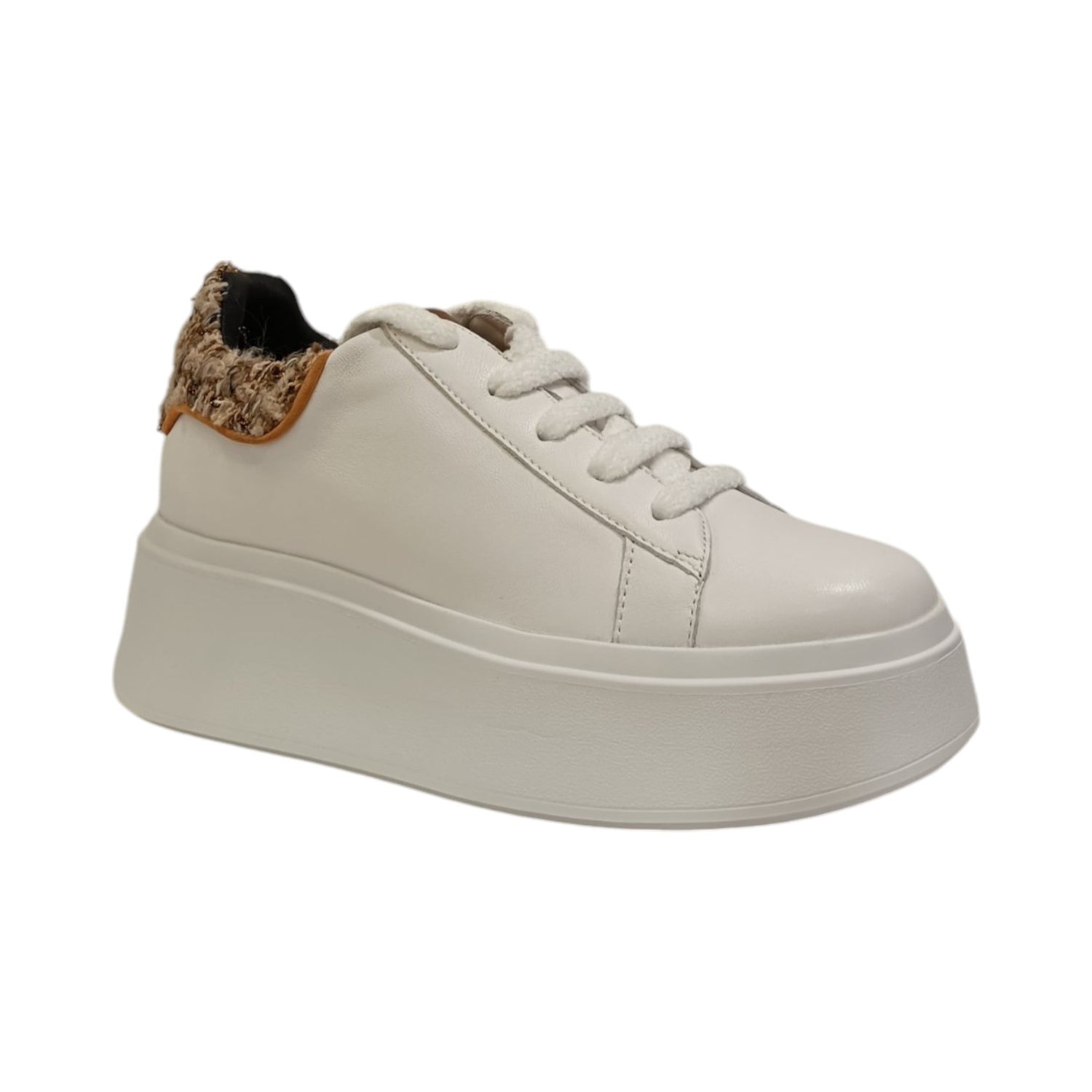 Luciano Barachini Sneakers Bianca Platform in Pelle da Donna