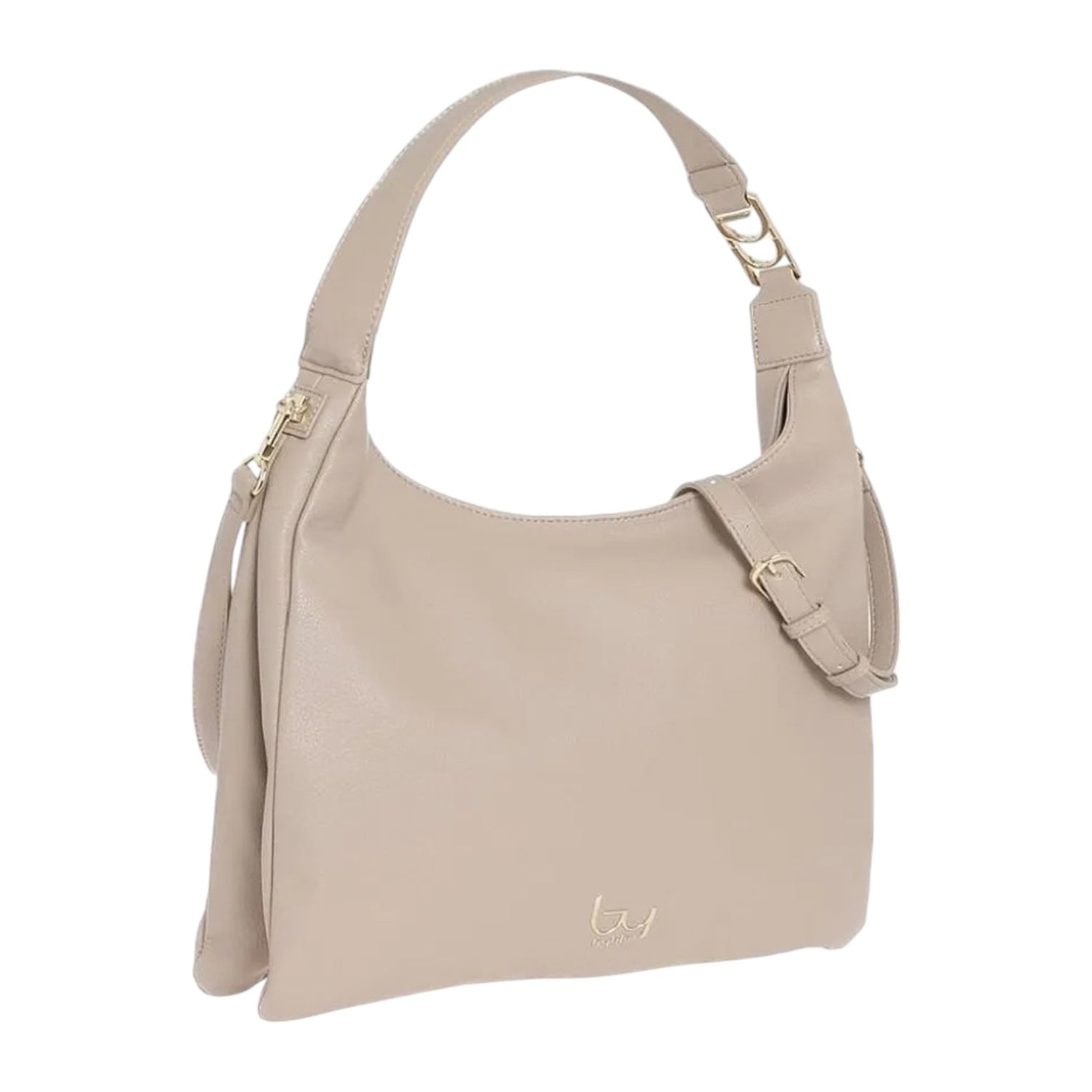 By Byblos Borsa a Spalla Donna in Ecopelle Beige con Doppia Tracolla