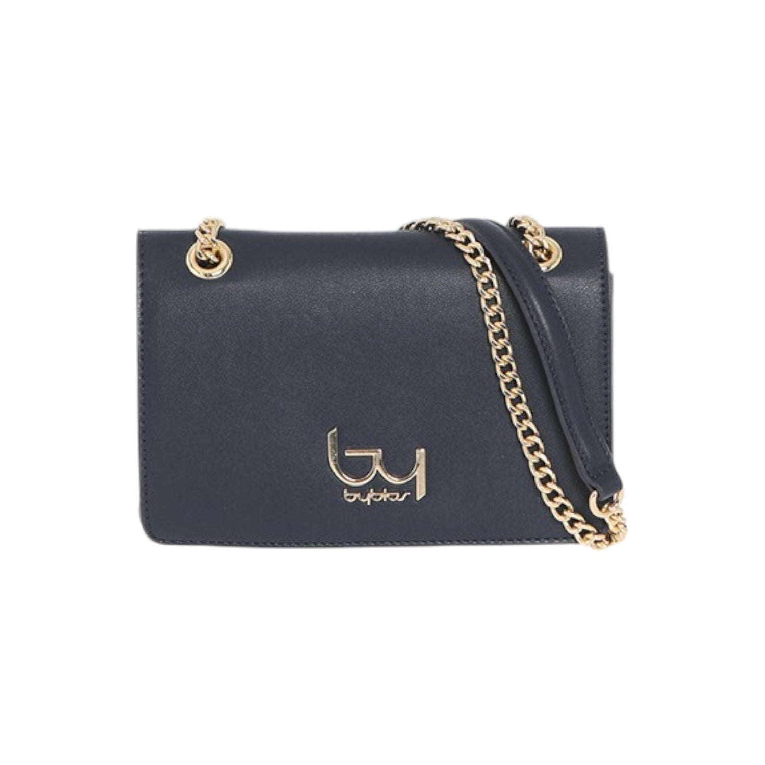 By Byblos Borsa a Tracolla Donna in Ecopelle Blu con Catena Dorata
