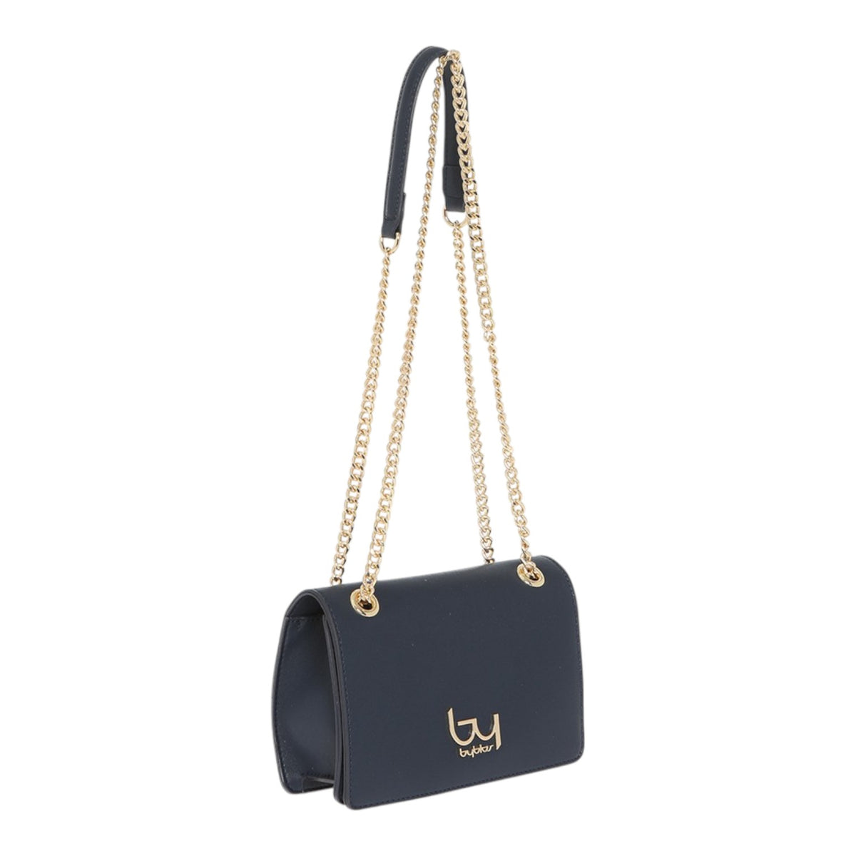 By Byblos Borsa a Tracolla Donna in Ecopelle Blu con Catena Dorata