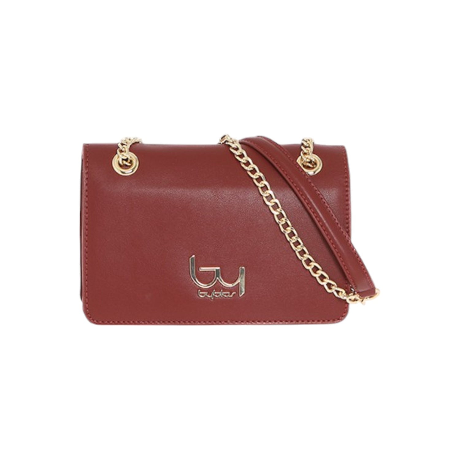 By Byblos Borsa a Tracolla Donna in Ecopelle Bordeaux con Catena Dorata