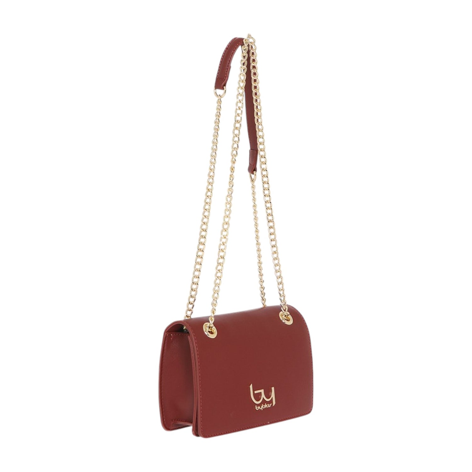 By Byblos Borsa a Tracolla Donna in Ecopelle Bordeaux con Catena Dorata