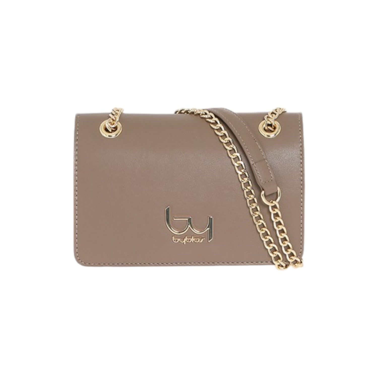 By Byblos Borsa a Tracolla Donna in Ecopelle Tortora con Catena Dorata