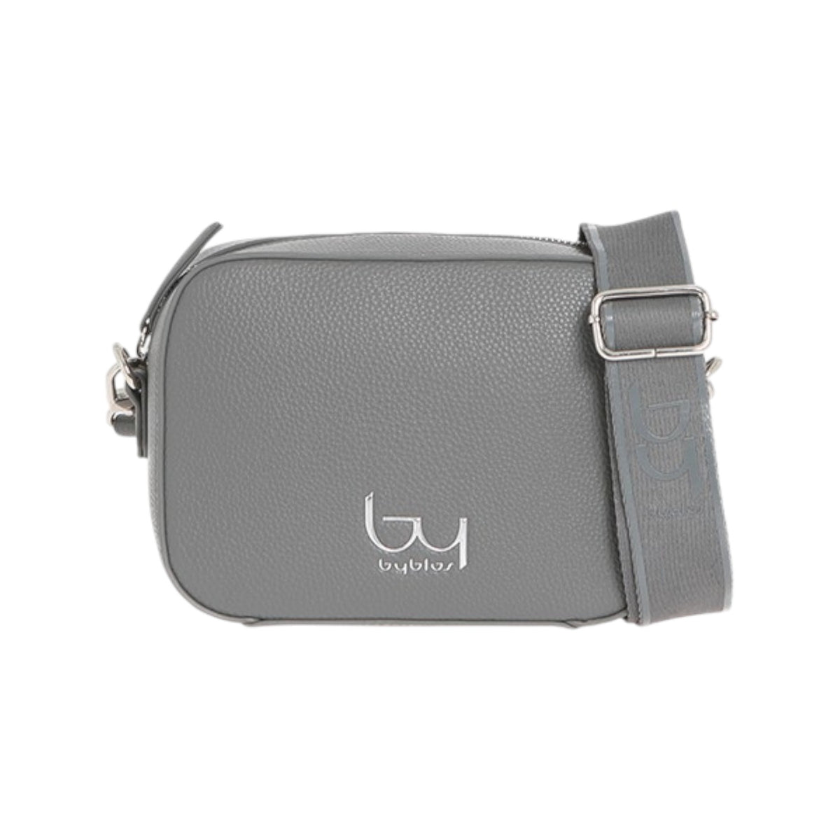 By Byblos Camera Bag Donna in Ecopelle Martellata Grigia con Doppia Tracolla