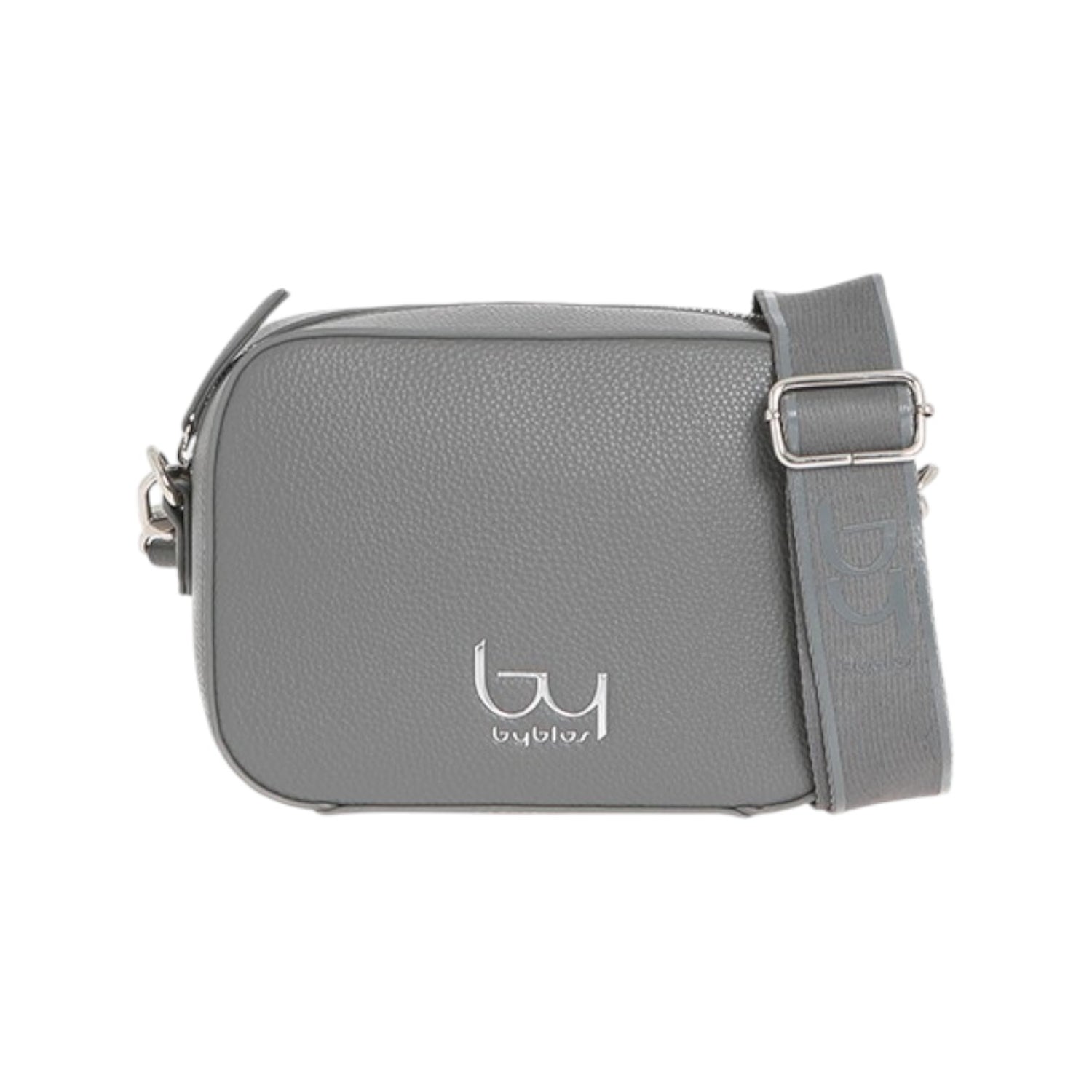 By Byblos Camera Bag Donna in Ecopelle Martellata Grigia con Doppia Tracolla