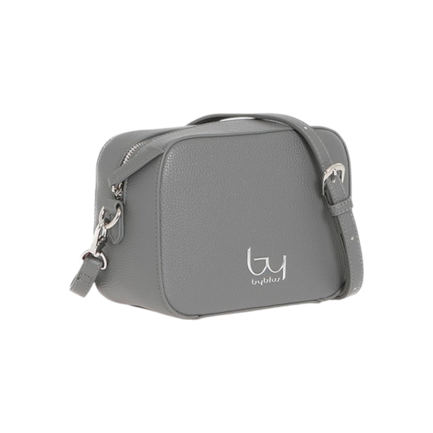 By Byblos Camera Bag Donna in Ecopelle Martellata Grigia con Doppia Tracolla