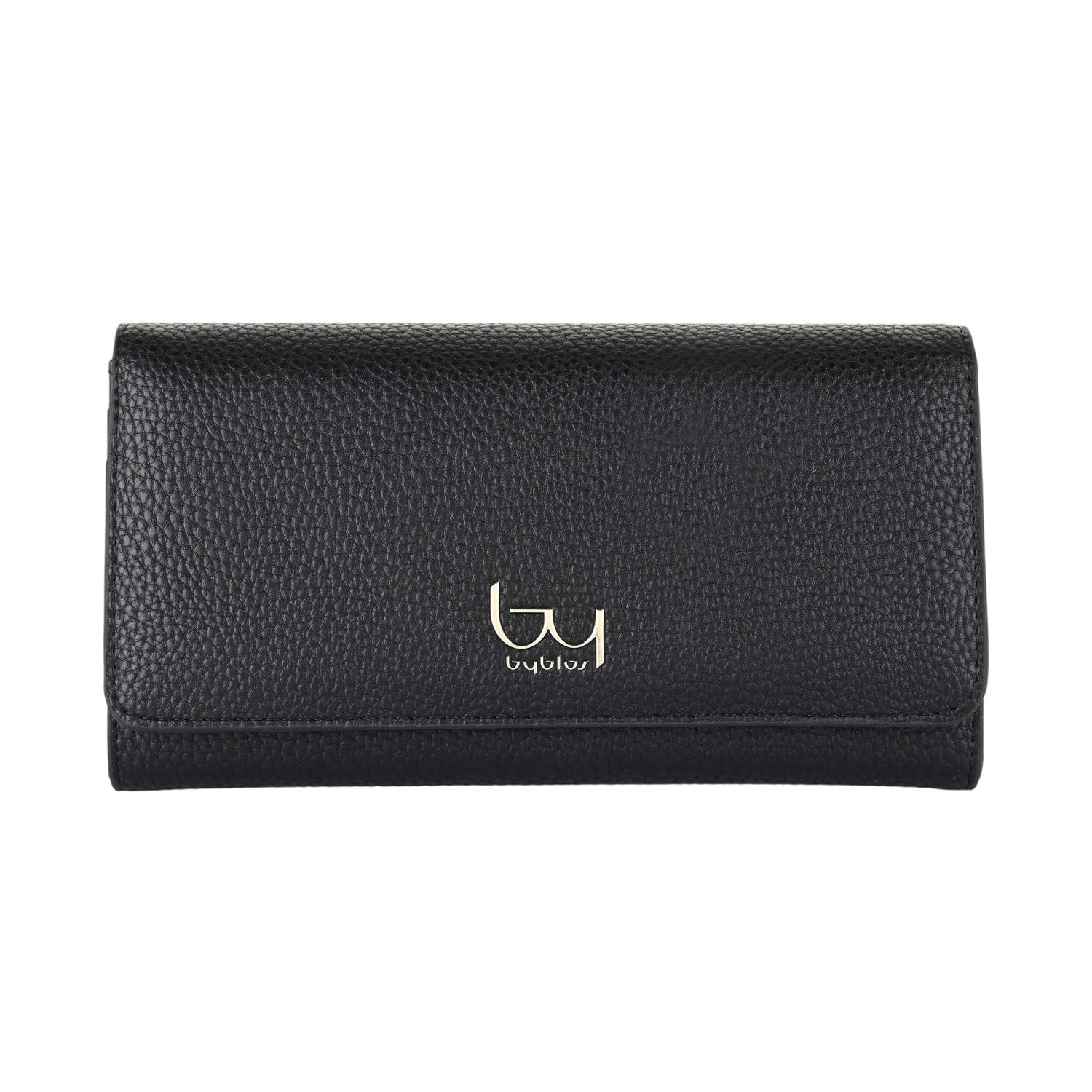 By Byblos Portafoglio Donna in Ecopelle Nera con Bottone Magnetico