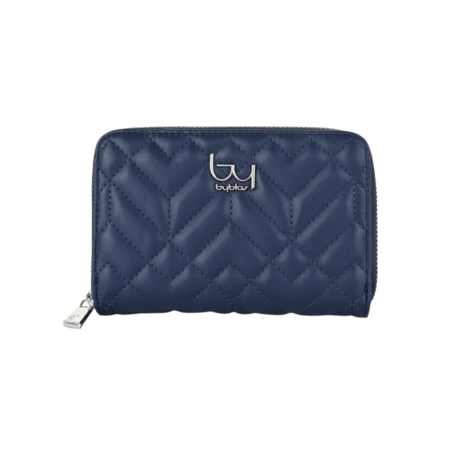 By Byblos Portafoglio Donna in Ecopelle Blu Trapuntata con Zip