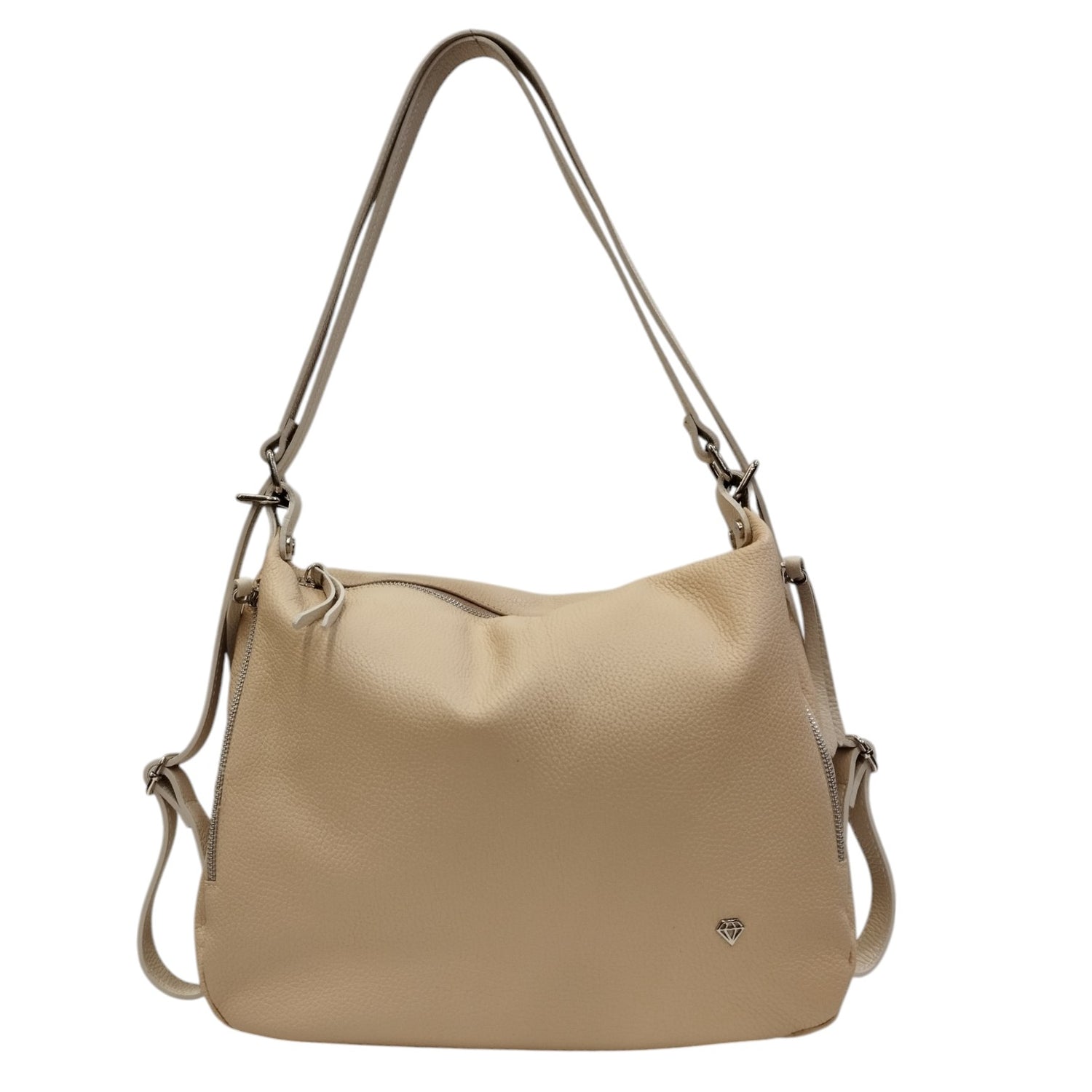 Caleidos Borsa/Zaino Nudo Beige in Pelle da Donna