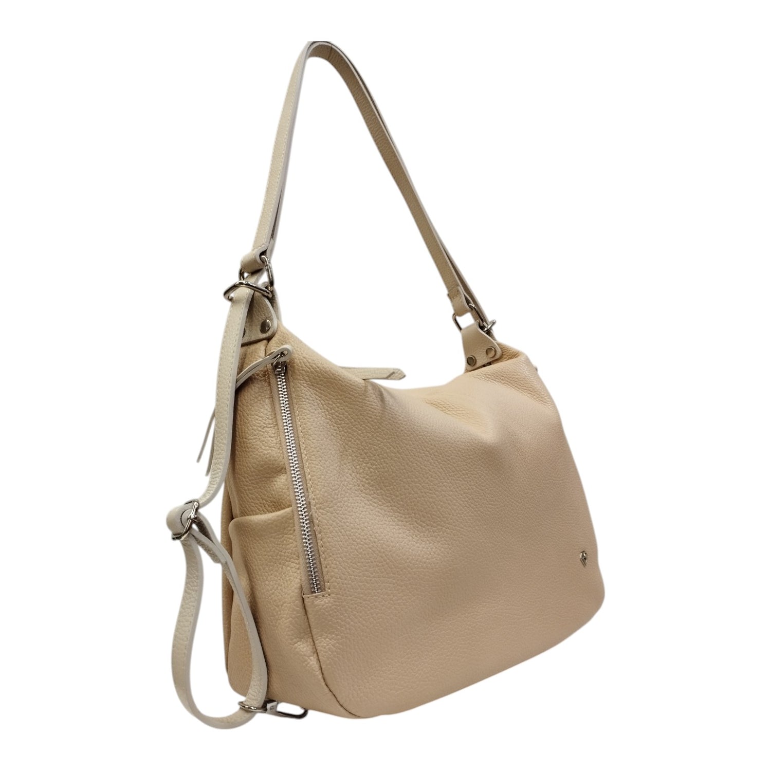 Caleidos Borsa/Zaino Nudo Beige in Pelle da Donna