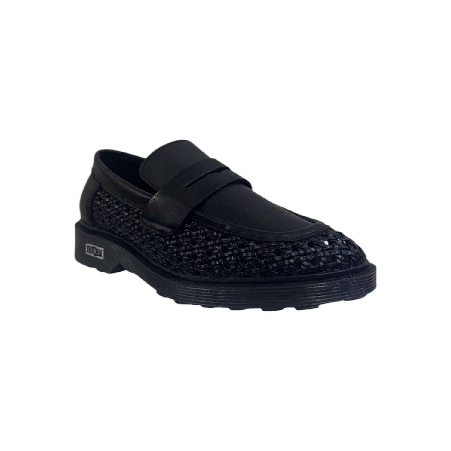 Cult Mocassino Nero Traforato in Pelle da Uomo