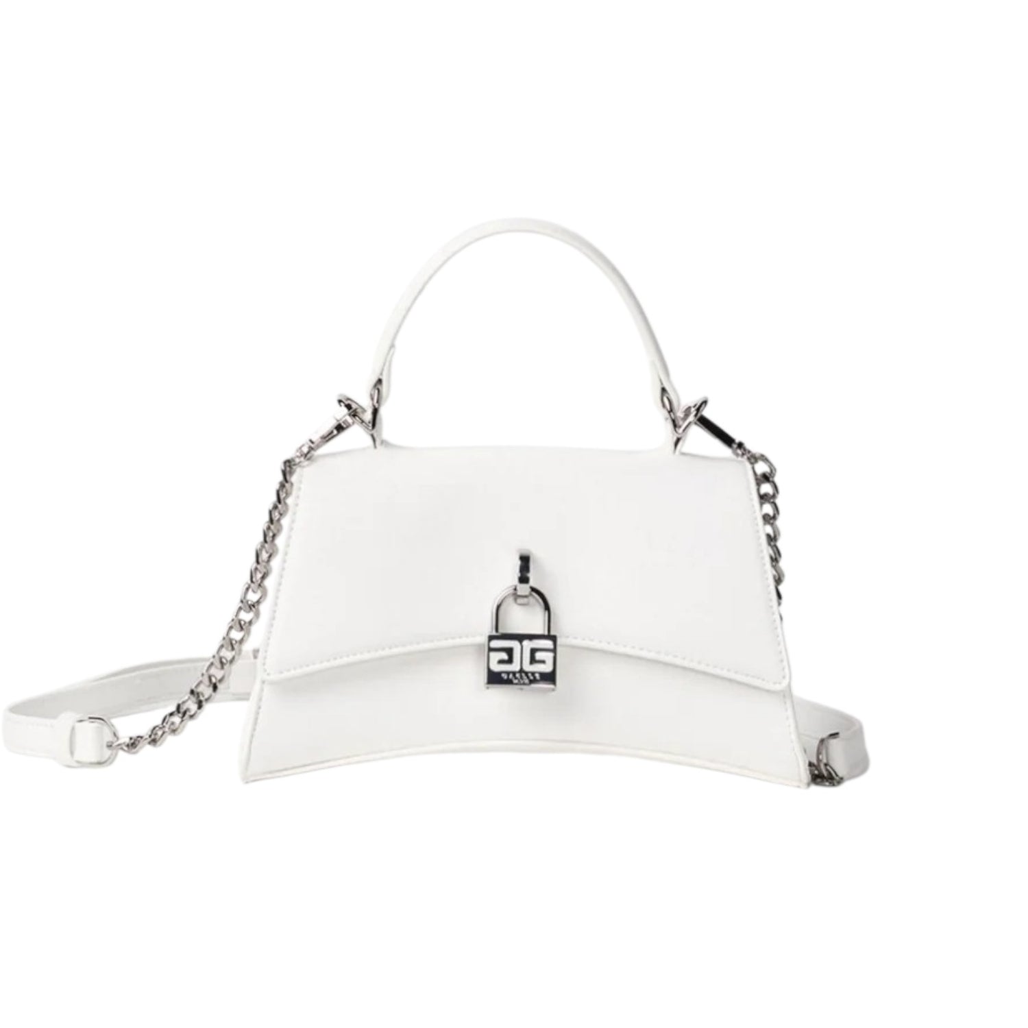 Gaelle Borsa a Mano Donna in Ecopelle Bianca con Tracolla a Catena