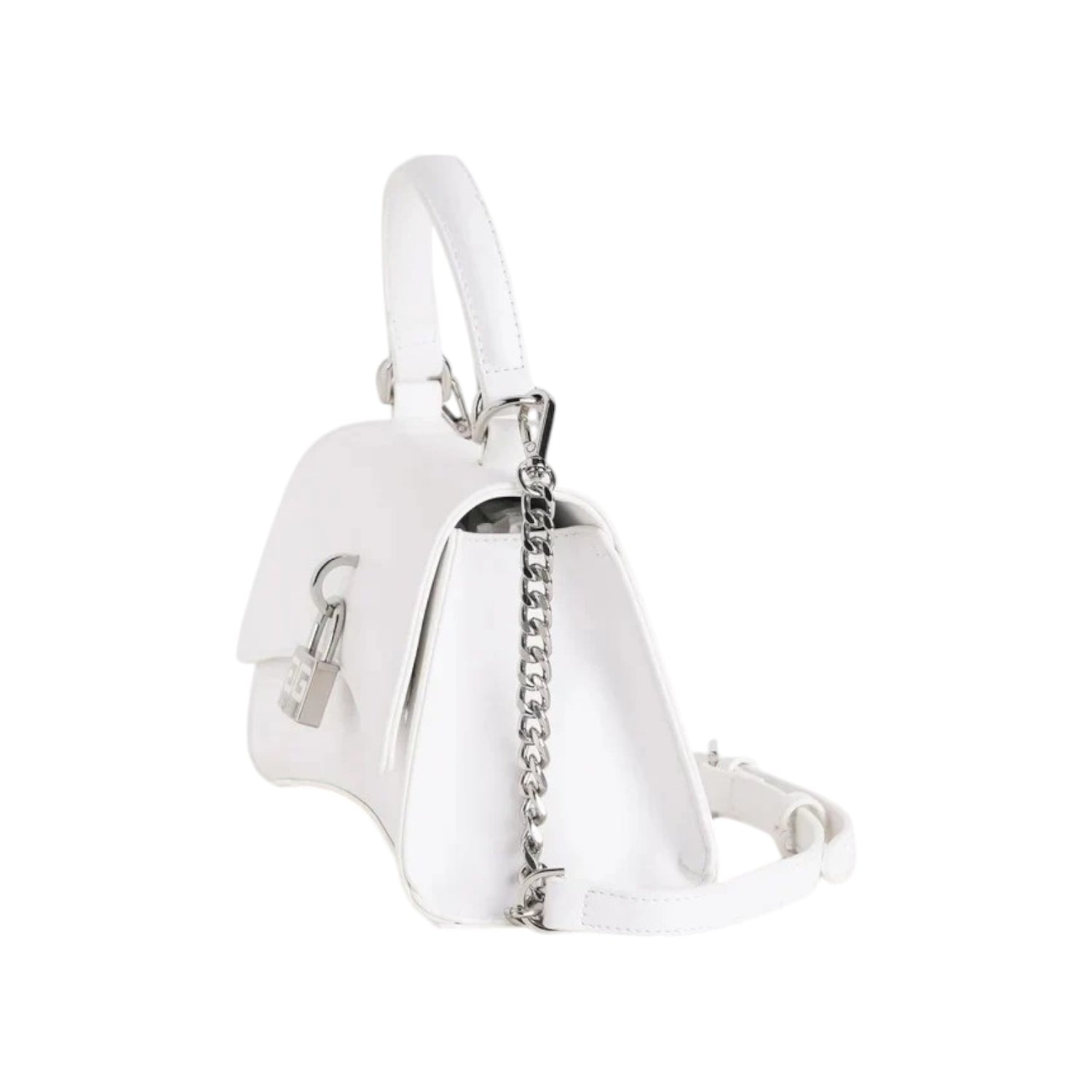 Gaelle Borsa a Mano Donna in Ecopelle Bianca con Tracolla a Catena