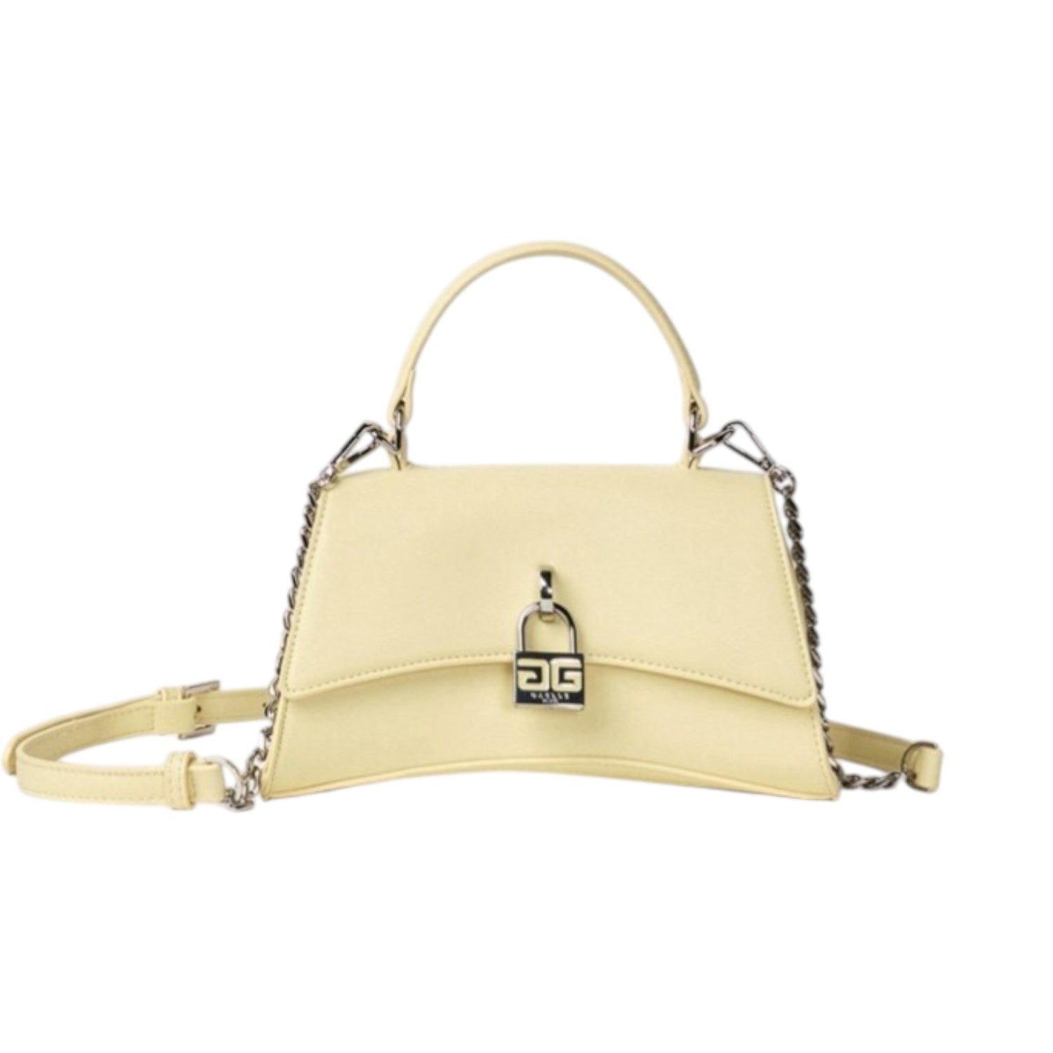 Gaelle Borsa a Mano Donna in Ecopelle Gialla con Tracolla a Catena