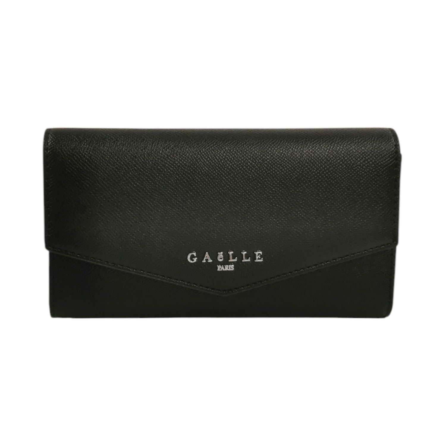 Gaelle Portafoglio Bustina Donna in Ecopelle Nera con Pattina