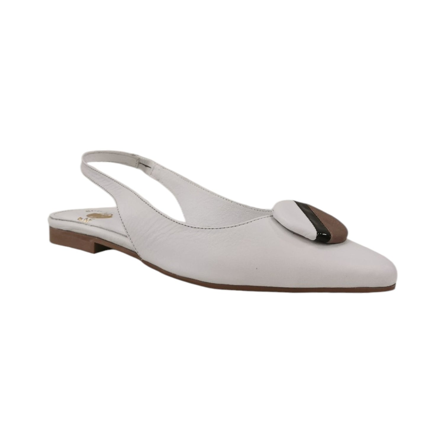 Scarpeborseonline Chanelle Bassa Bianca con Accessorio Bicolore da Donna