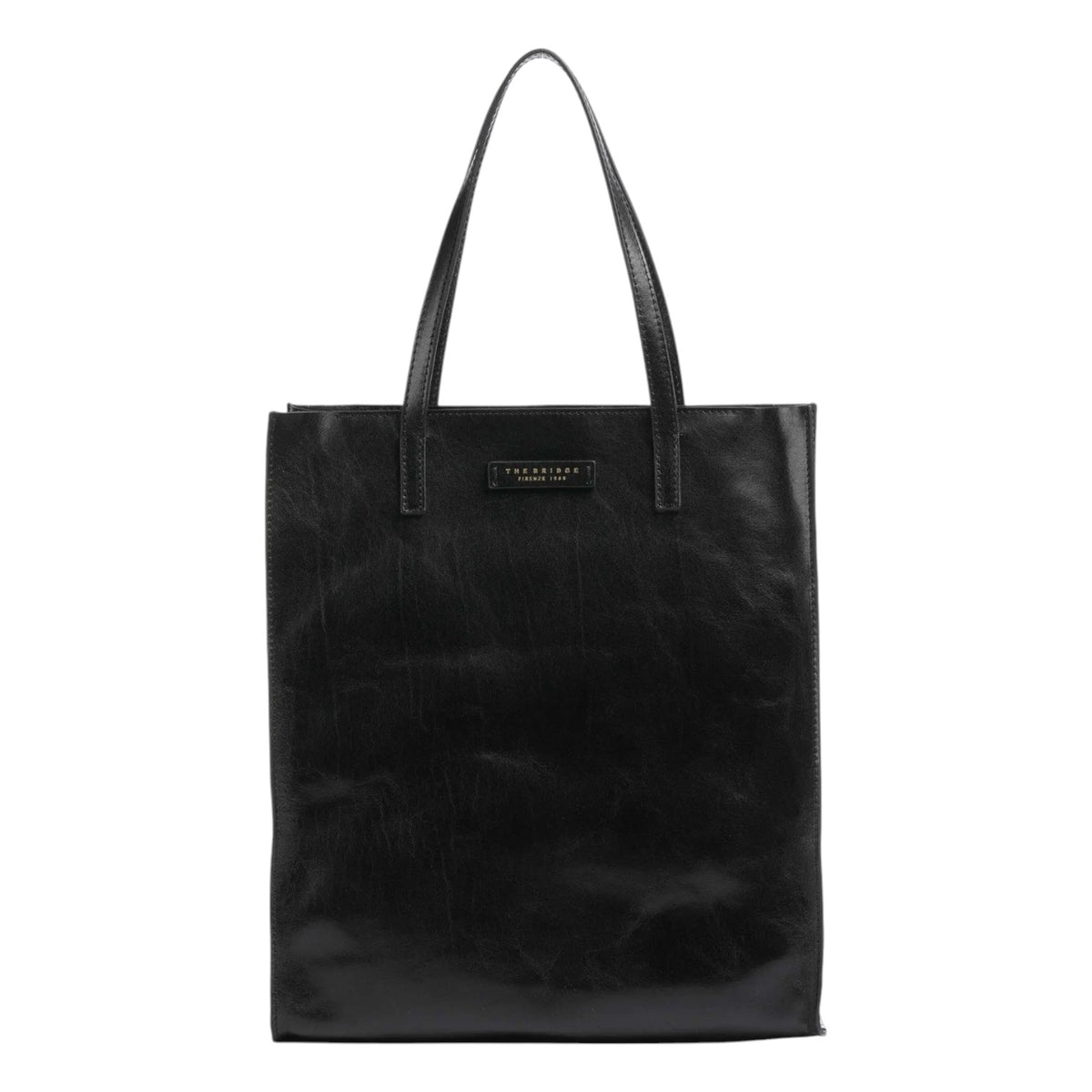 The Bridge Shopper Nera Linea Mirra in Pelle da Donna