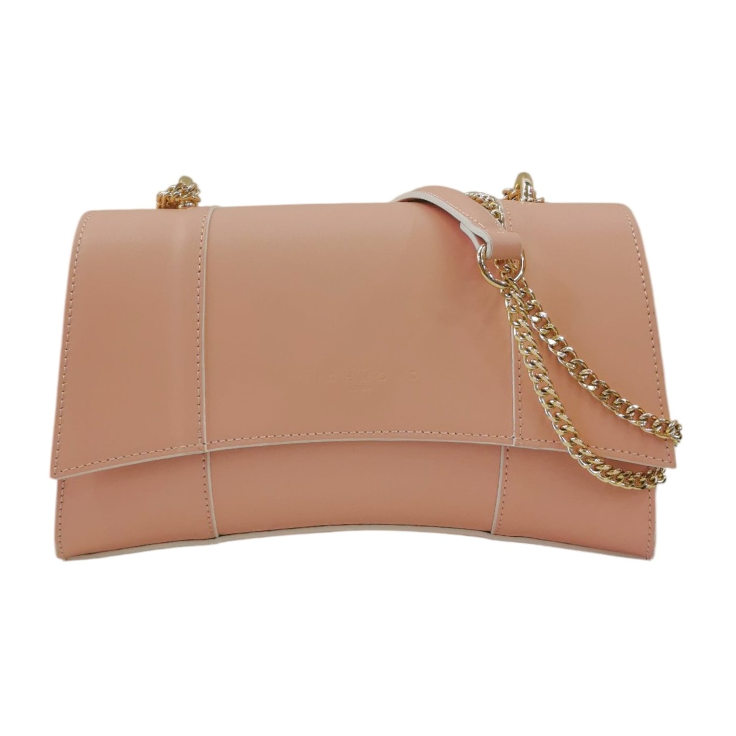 John Richmond Borsa a Spalla Donna in Pelle Rosa e Tracolla Catena Oro