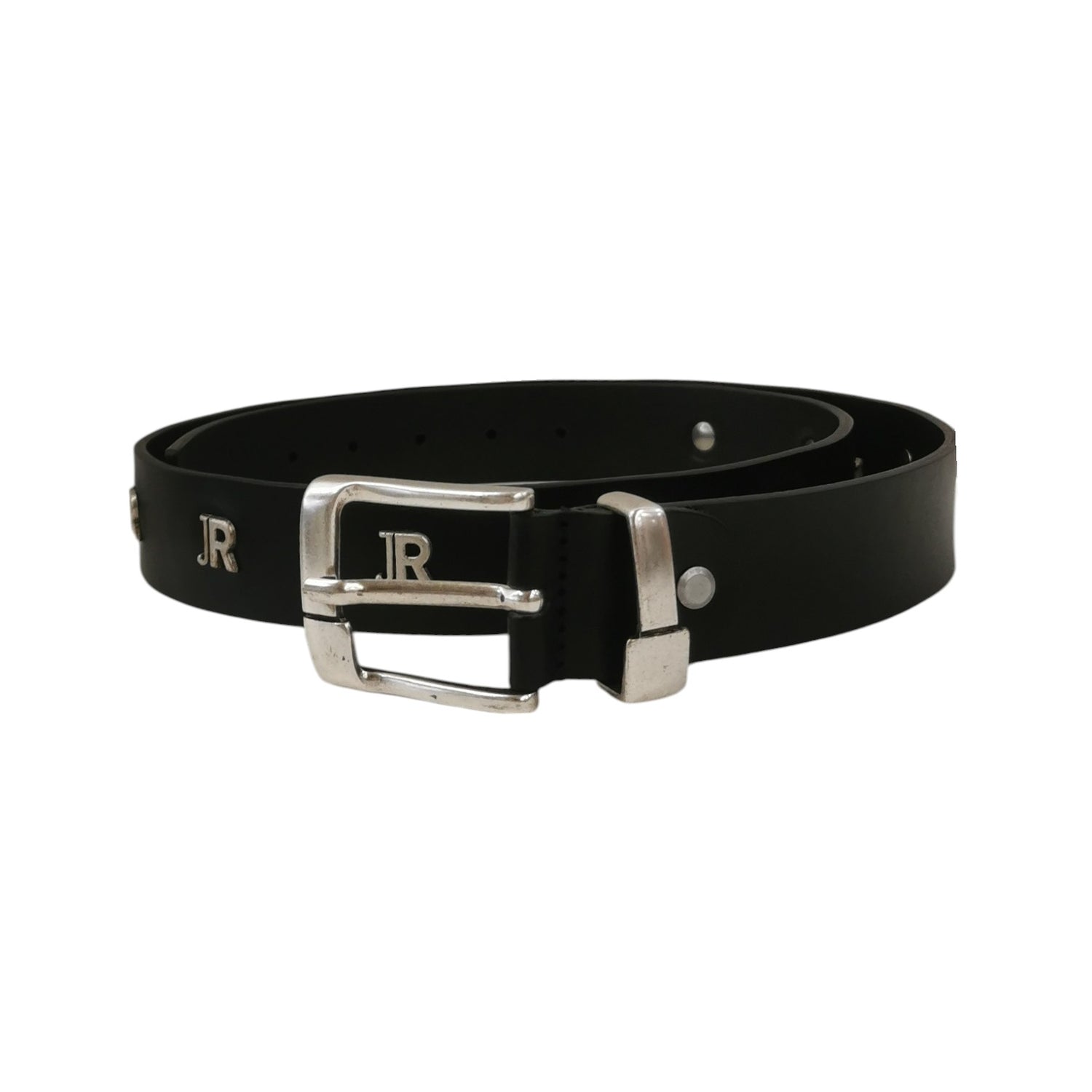 John Richmond Cintura Nera in Pelle con Logo All Over
