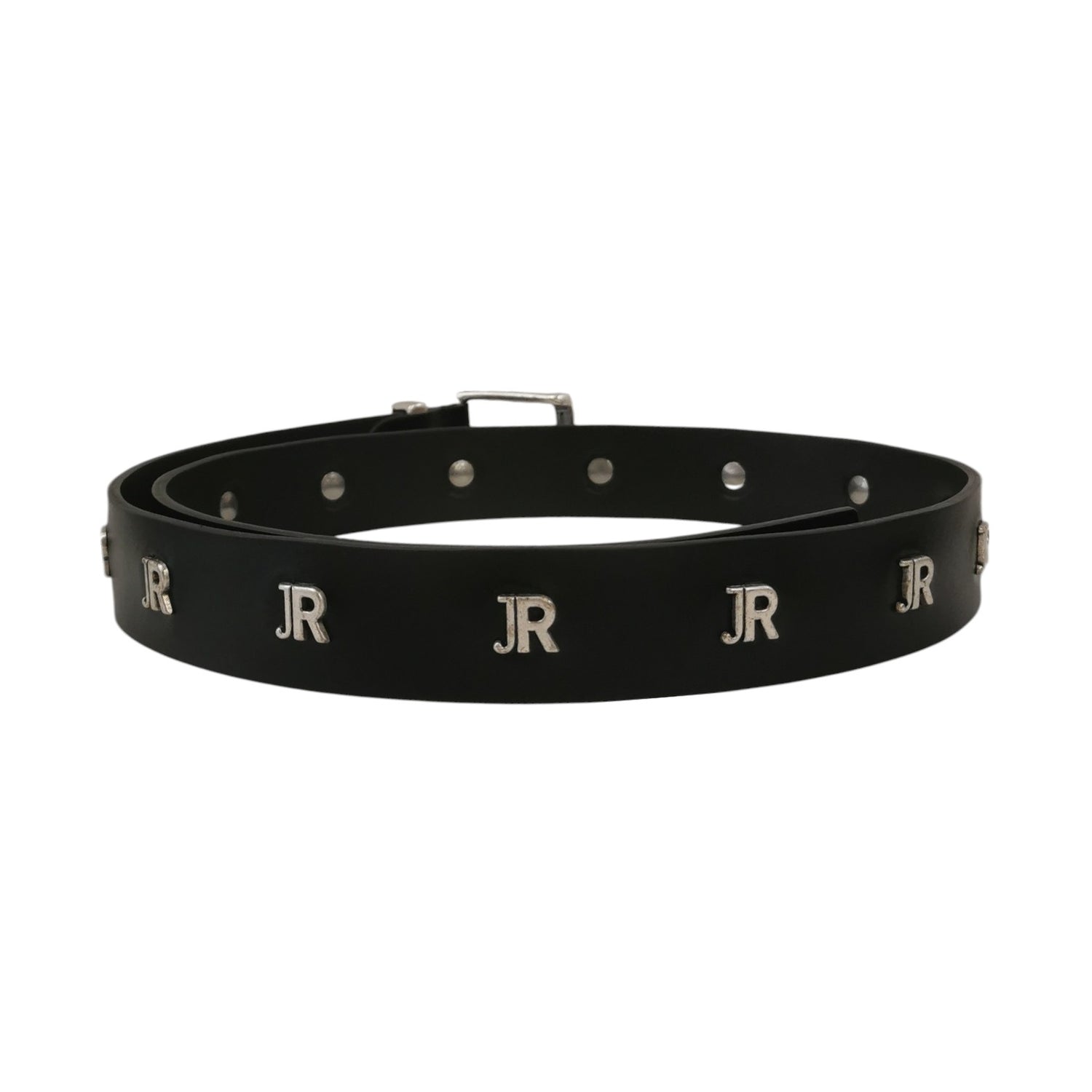 John Richmond Cintura Nera in Pelle con Logo All Over