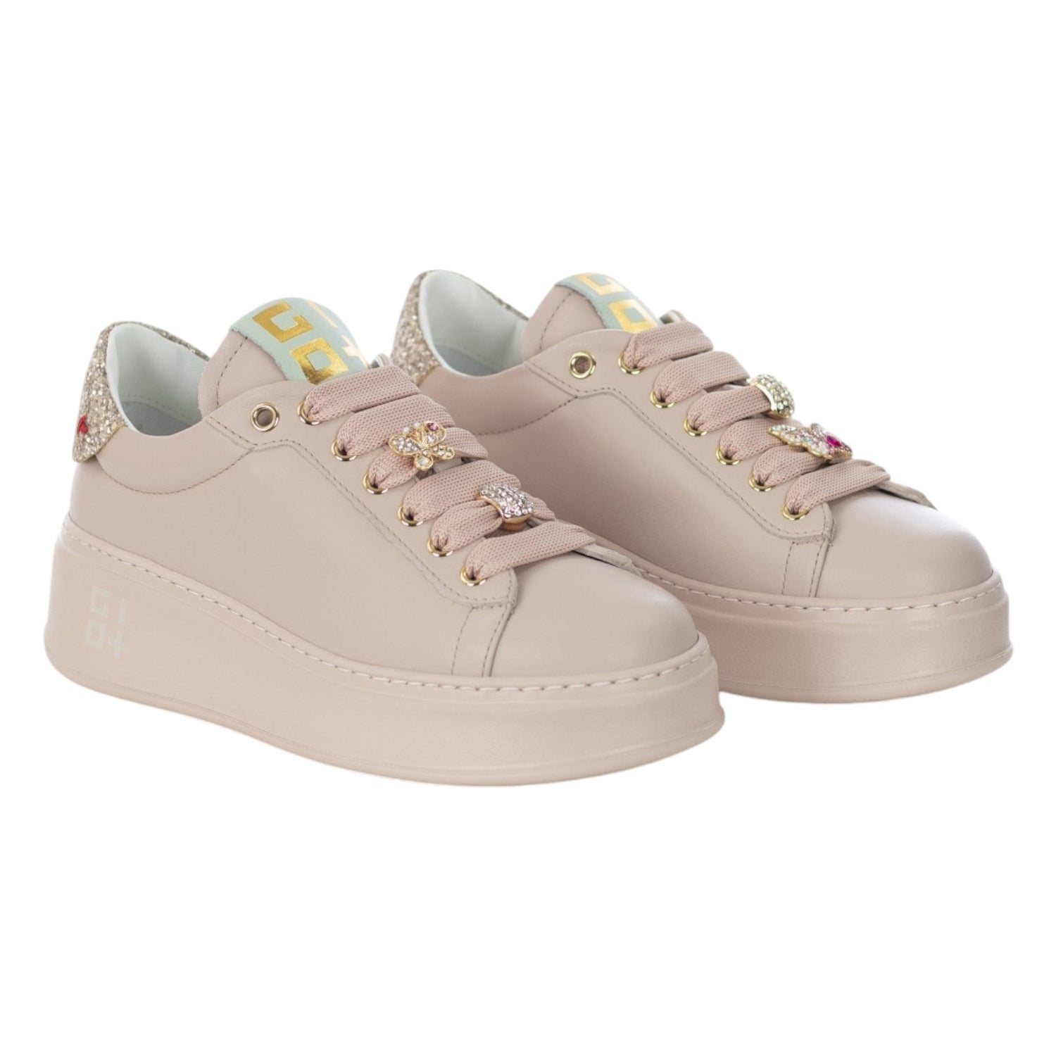 Gio+ Sneakers Platform Donna in Pelle Rosa con Accessorio