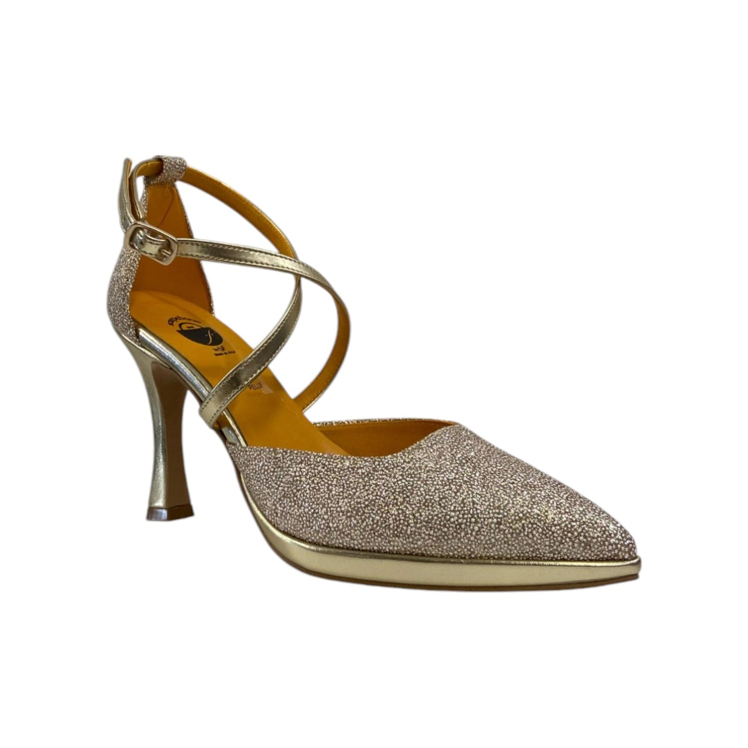 Scarpeborseonline Chanelle Platino con Strass e Plateau t.9 da Donna