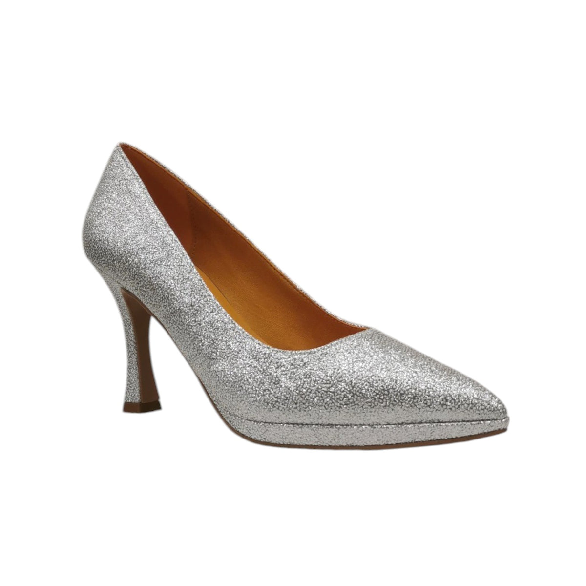 Scarpeborseonline Décolleté Argento con Strass con Plateau t.9 da Donna