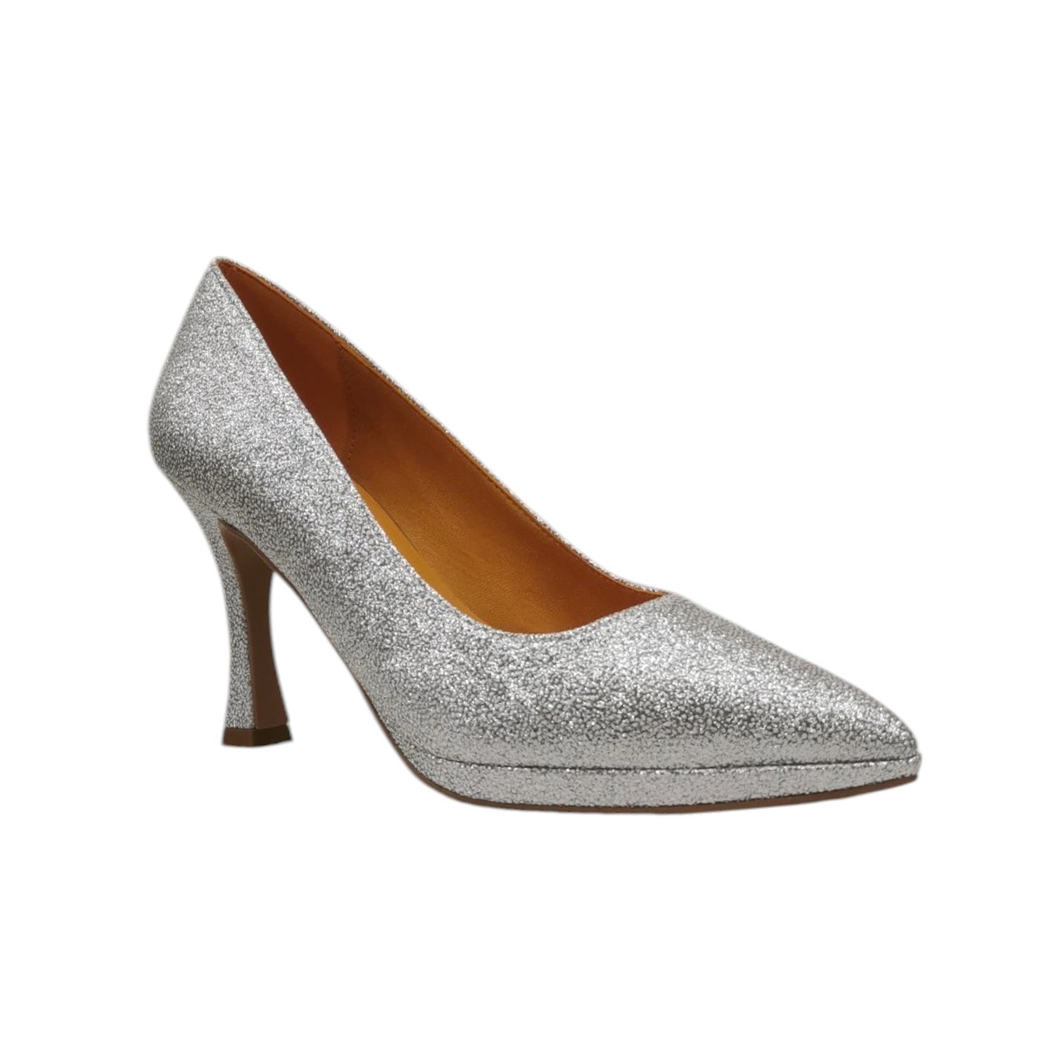 Scarpeborseonline Décolleté Argento con Strass con Plateau t.9 da Donna