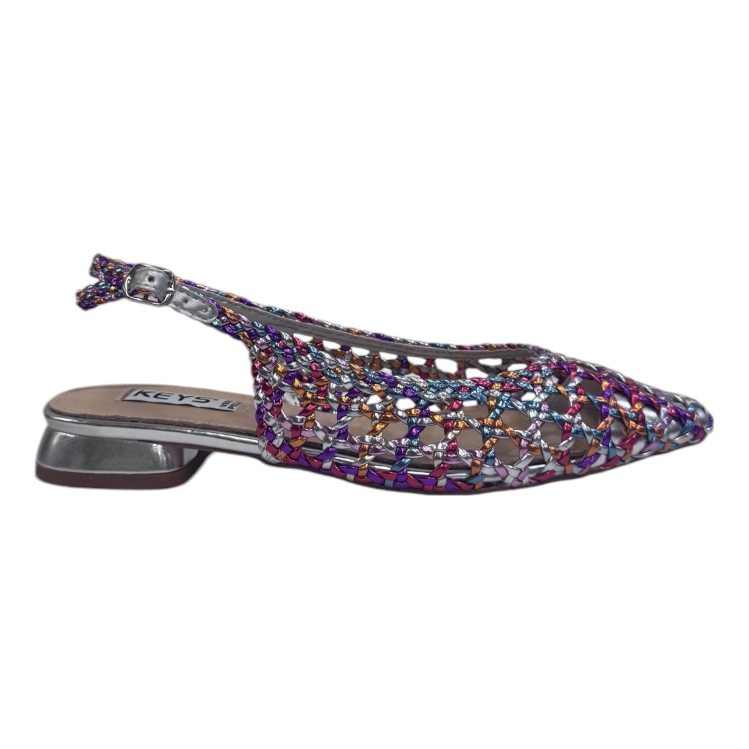 Keys Chanelle Donna in Ecopelle Multicolor Traforata con Tacco Basso 20mm