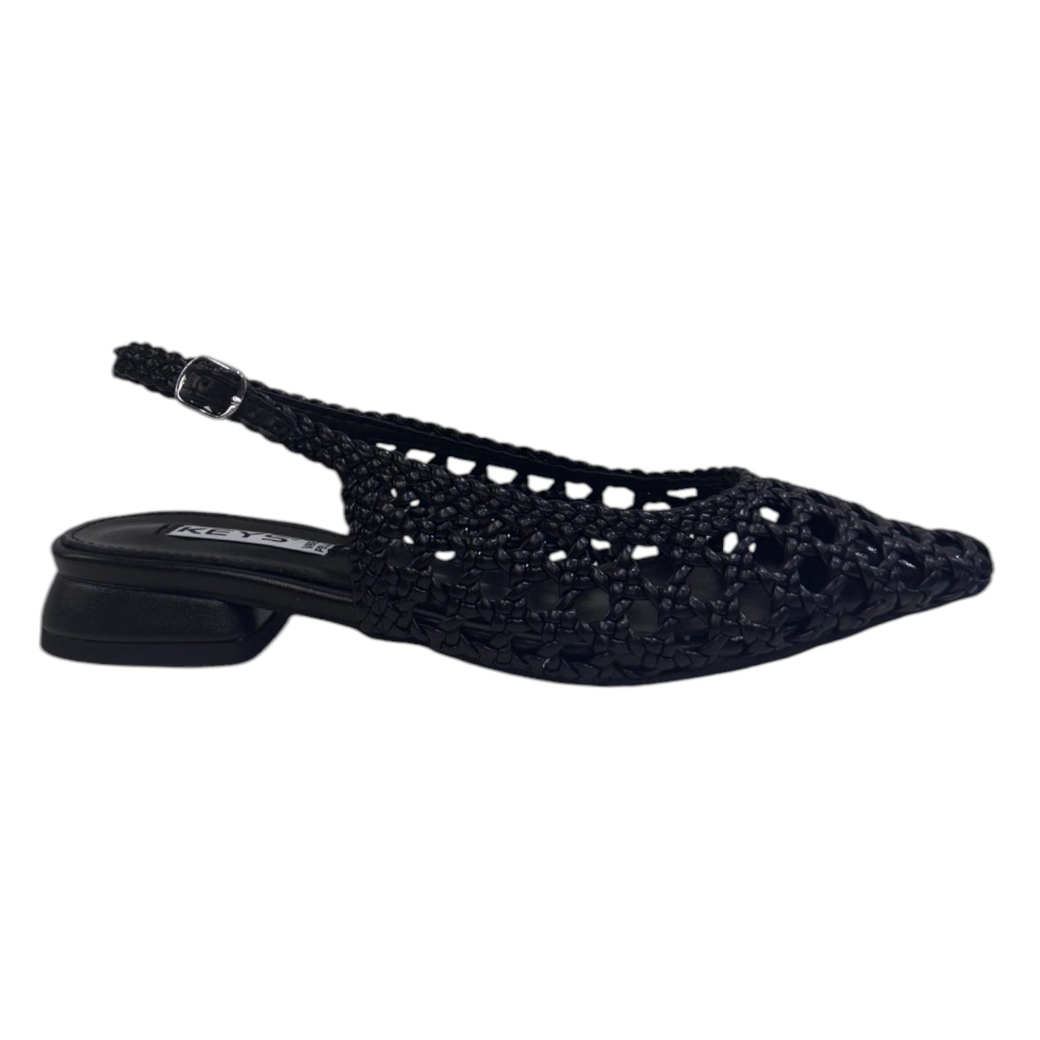 Keys Chanelle Donna in Ecopelle Nera Traforata con Tacco Basso 20mm