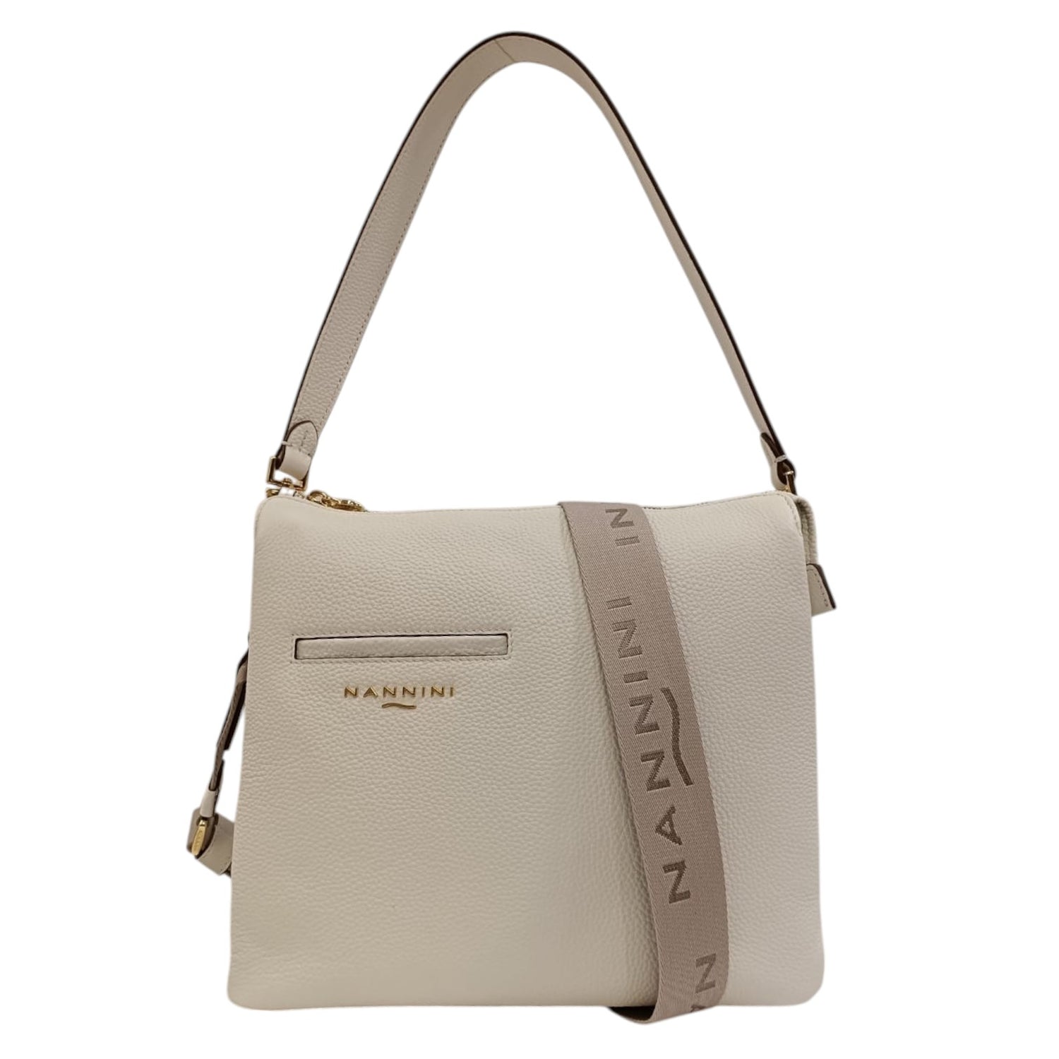 Nannini Firenze Borsa a Spalla Venda Donna in Pelle Bianca con Tracolla