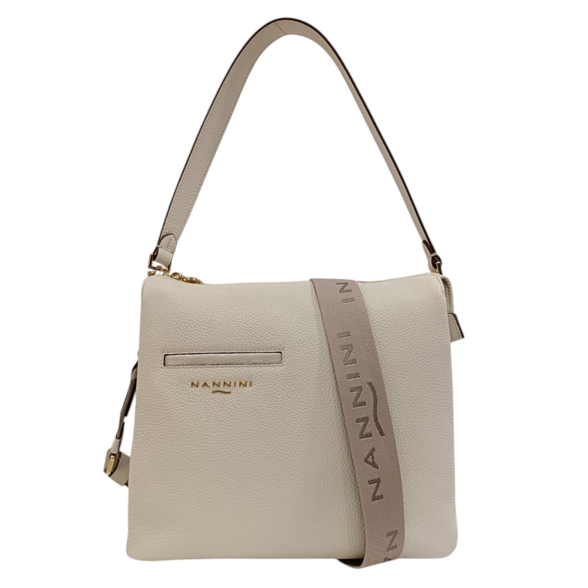 Nannini Firenze Borsa a Spalla Venda Donna in Pelle Bianca con Tracolla